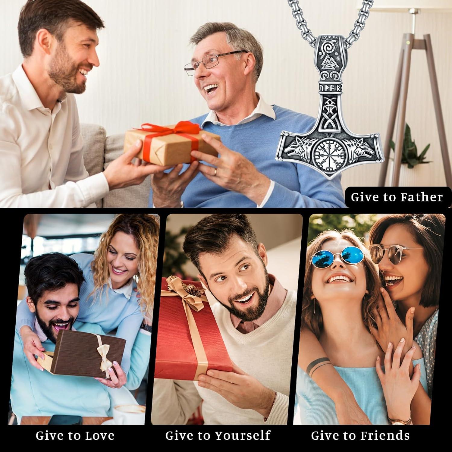 Collar Vikingo Martillo de Thor KoyeKei Plata 925 Hombres