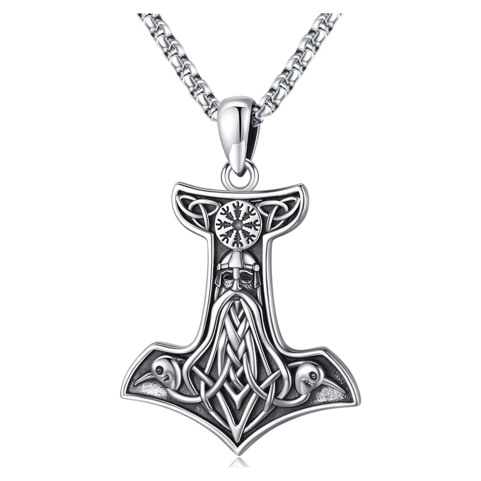 Collar Vikingos Mjolnir Thor Plata Esterlina 925 61 cm