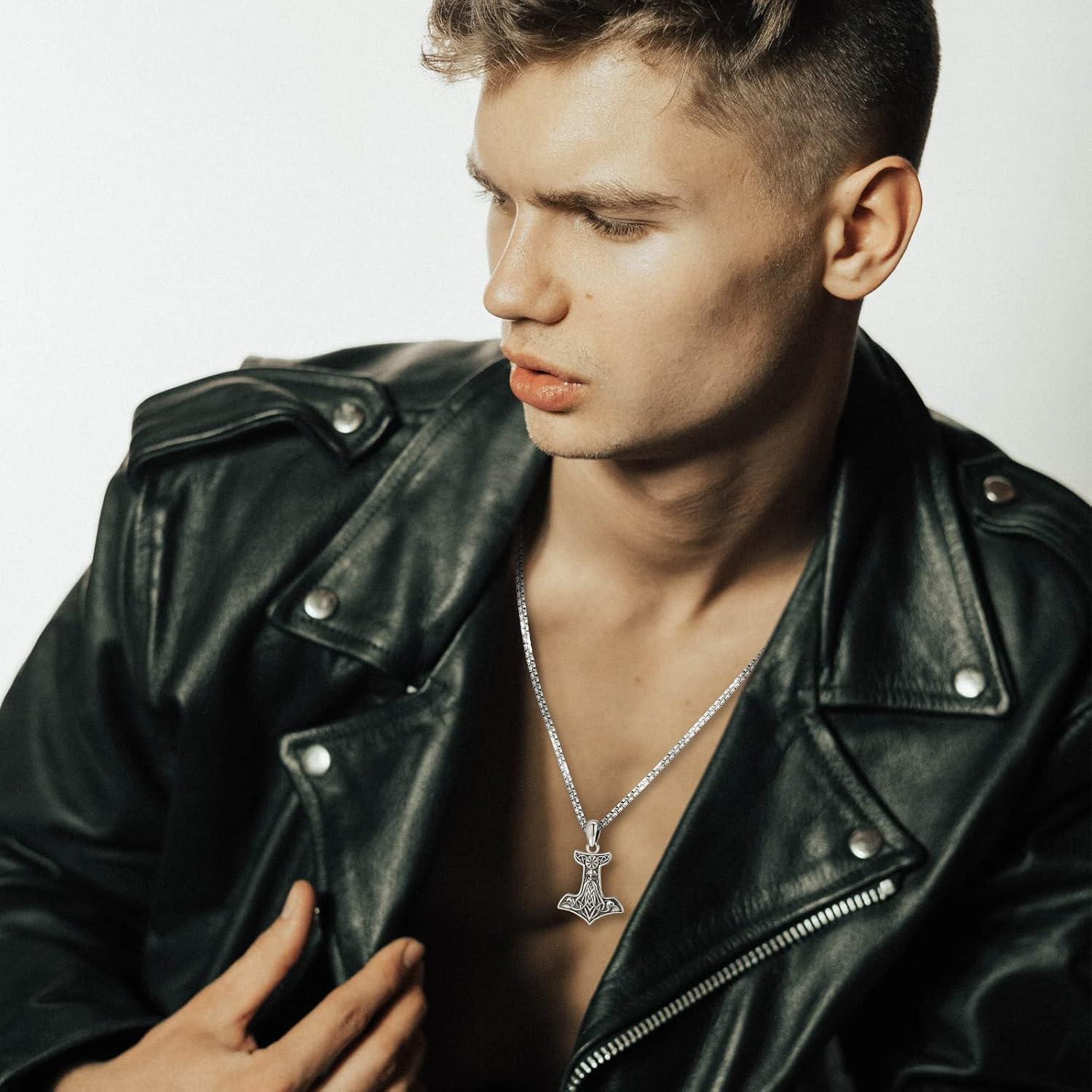 Collar Vikingos Mjolnir Thor Plata Esterlina 925 61 cm