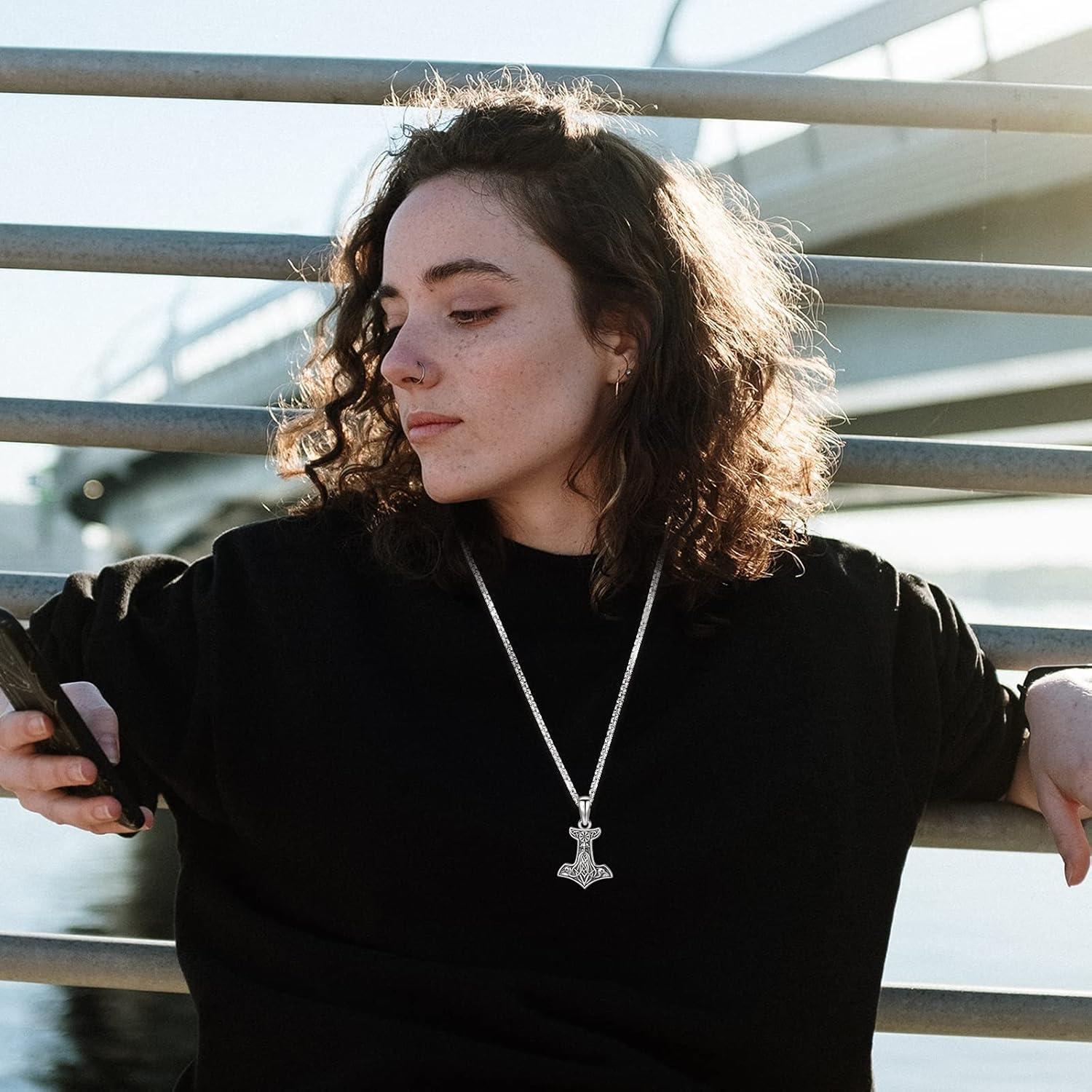 Collar Vikingos Mjolnir Thor Plata Esterlina 925 61 cm