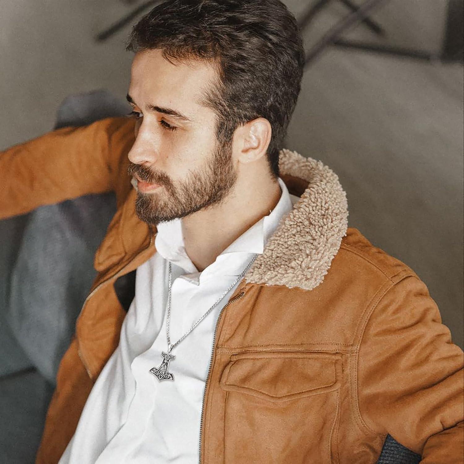 Collar Vikingos Mjolnir Thor Plata Esterlina 925 61 cm