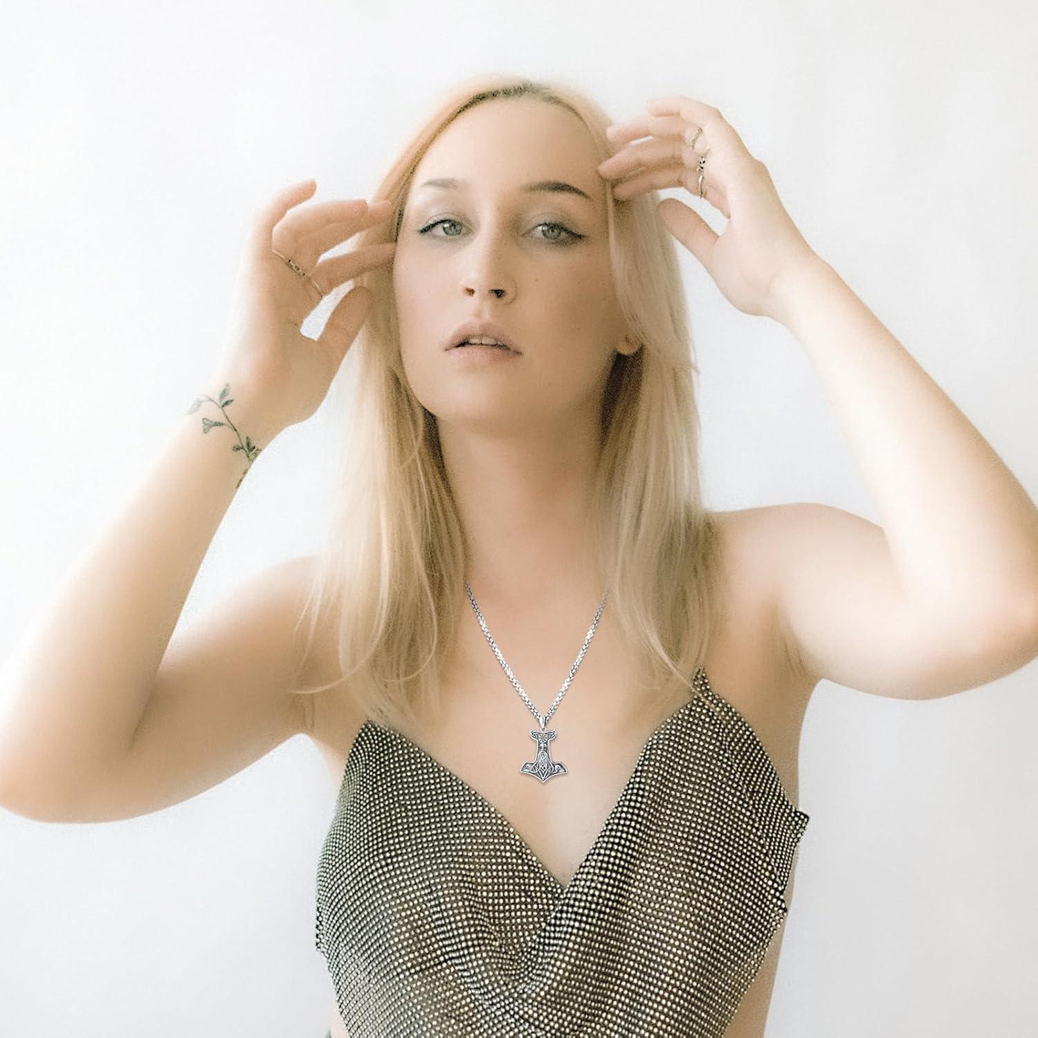 Collar Vikingos Mjolnir Thor Plata Esterlina 925 61 cm