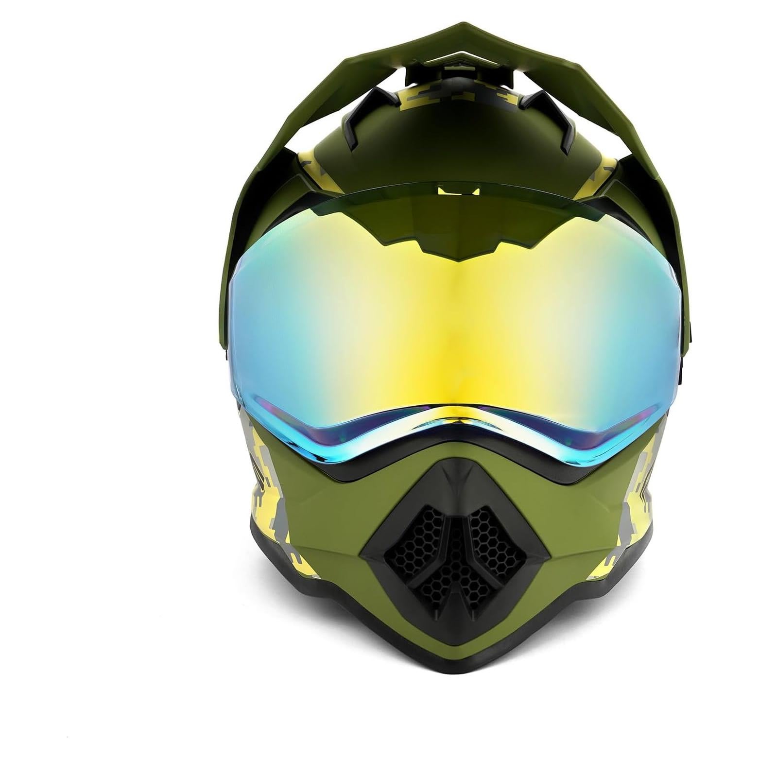 Casco de Motocicleta para Niños Orthrus Halo Husky Verde Mediano