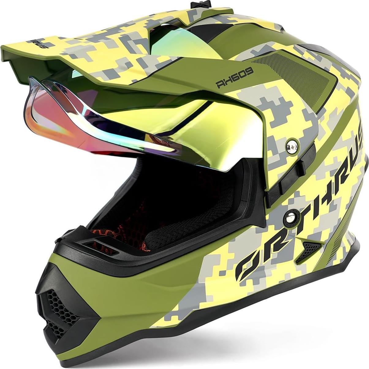Casco de Motocicleta para Niños Orthrus Halo Husky Verde Mediano