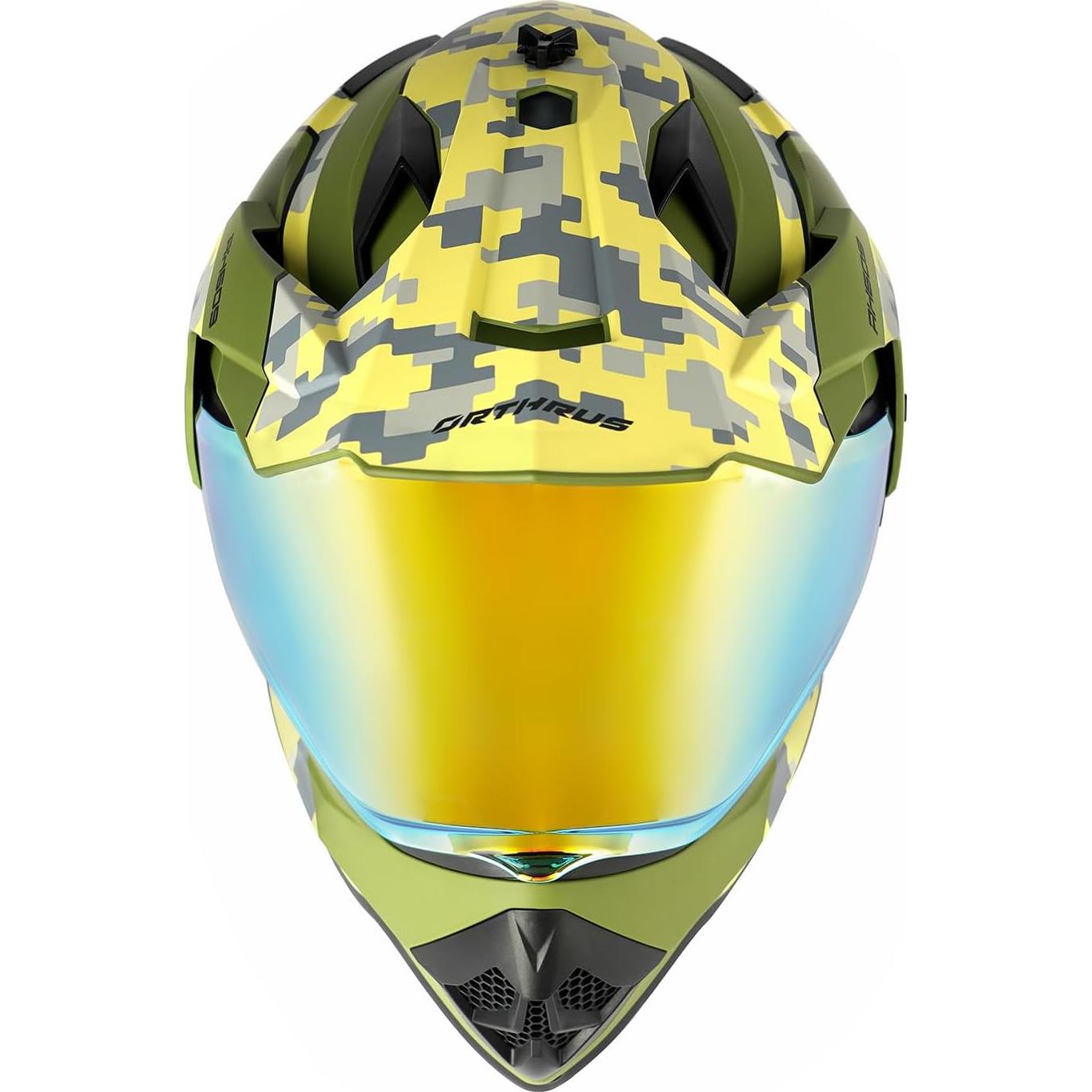 Casco de Motocicleta para Niños Orthrus Halo Husky Verde Mediano