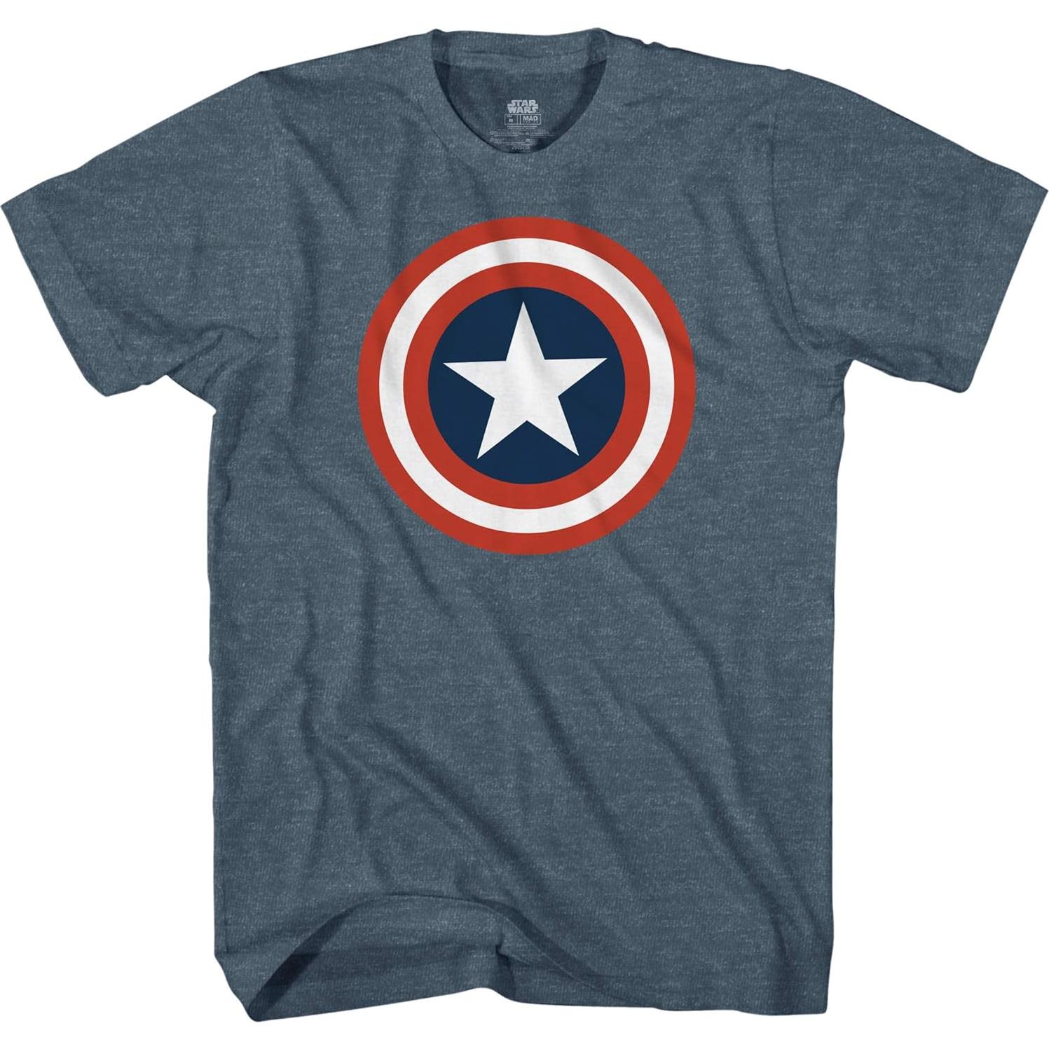 Camiseta de Capitán América Marvel para hombres - Indigo Heather
