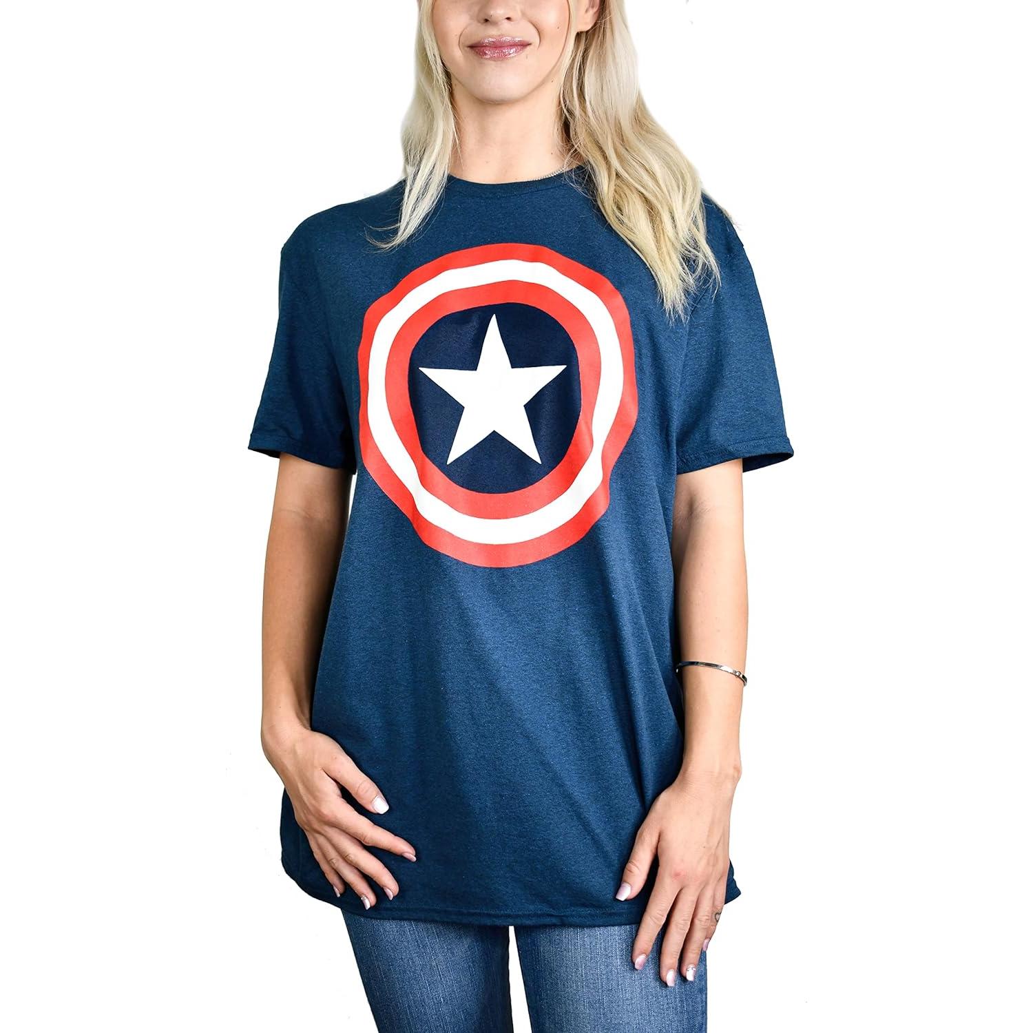 Camiseta de Capitán América Marvel para hombres - Indigo Heather