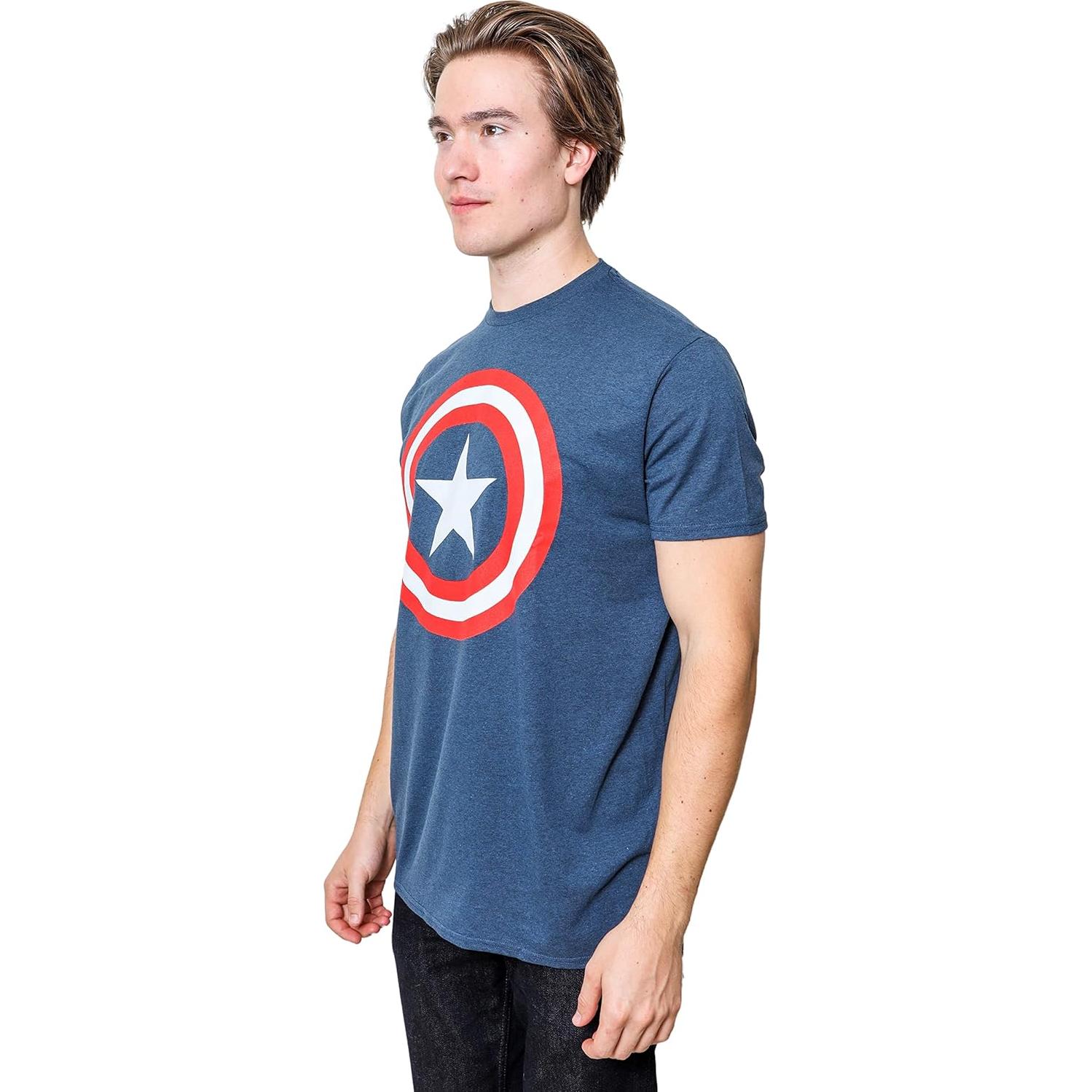 Camiseta de Capitán América Marvel para hombres - Indigo Heather