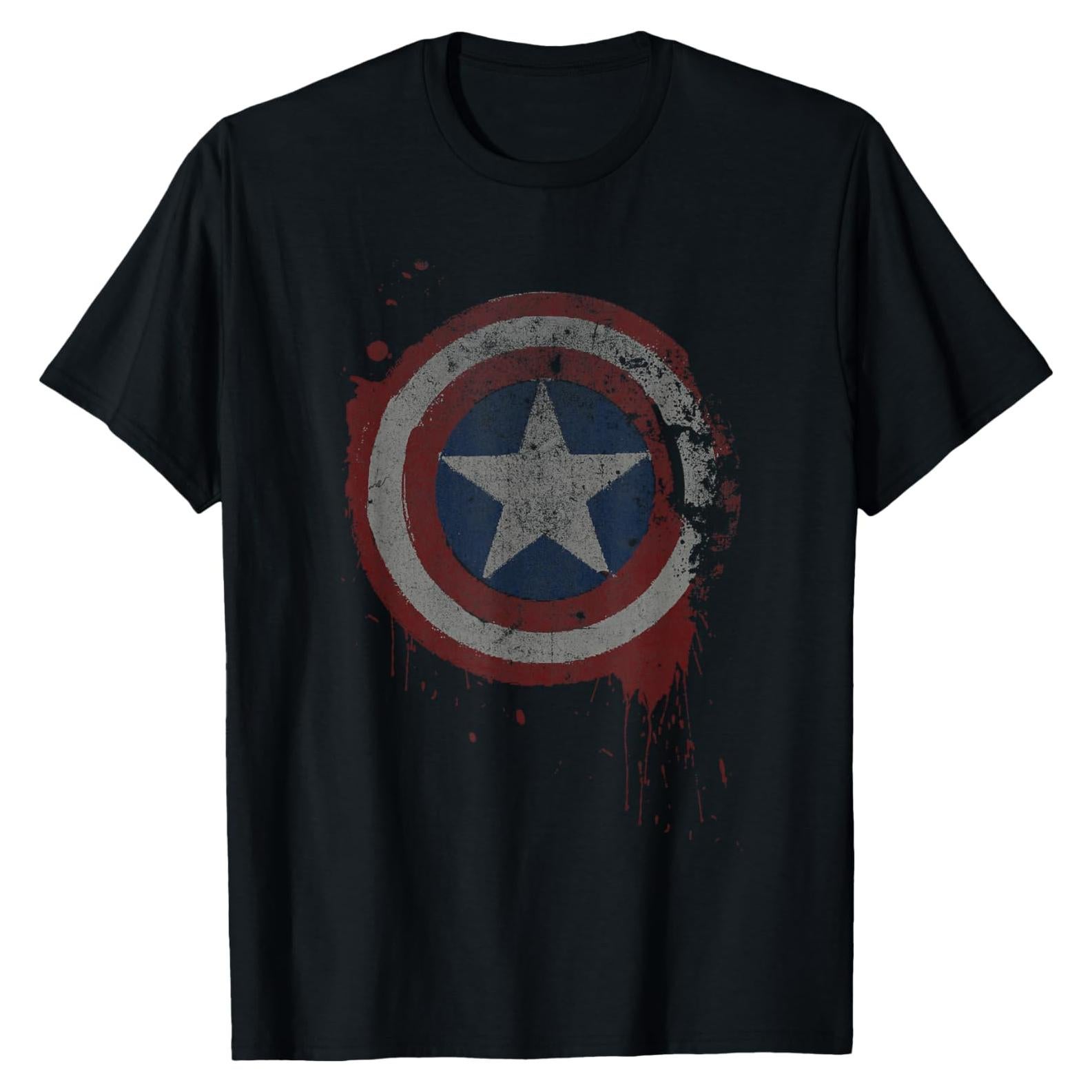 Camiseta Capitán América desgastada Marvel Comics