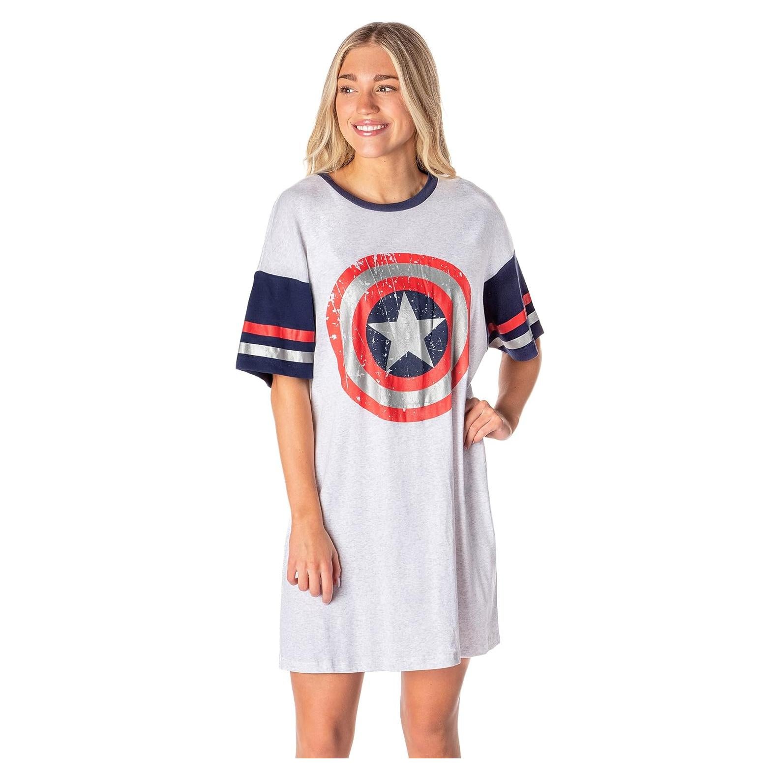 Camisón de Pijama para Mujer Intimo Capitán América 100% Algodón