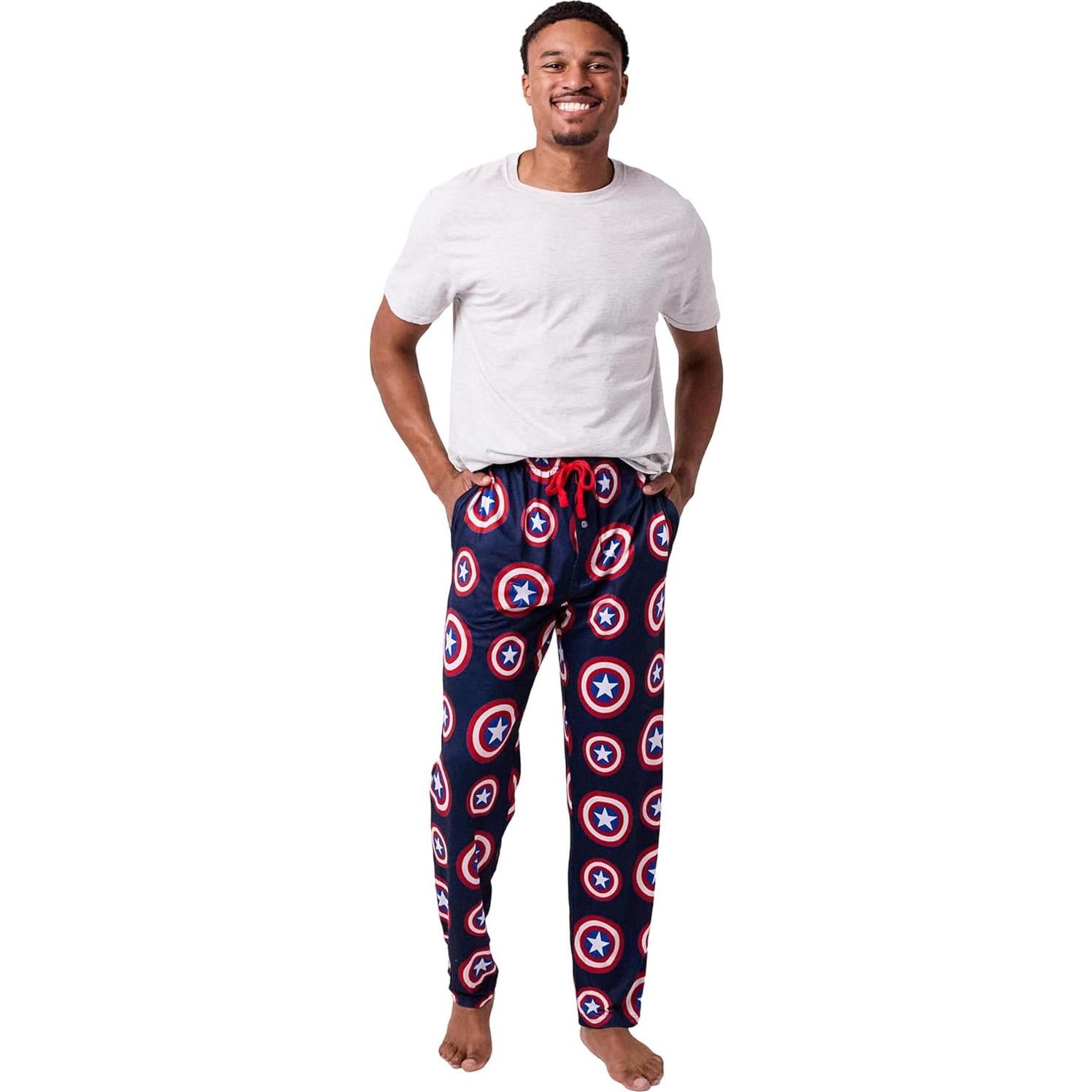 Pantalones de dormir hombres Capitán América azul marino M