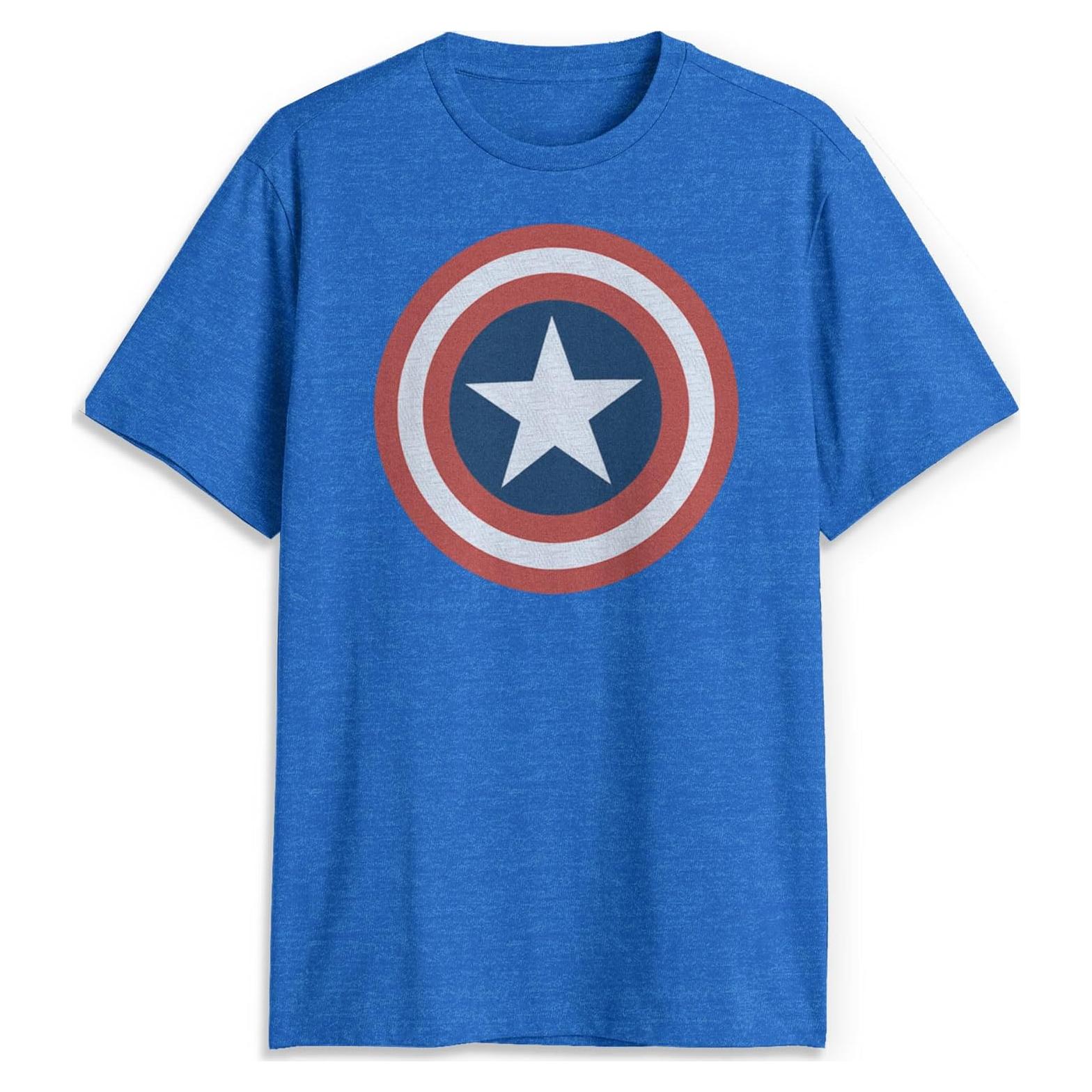 Camiseta de Manga Corta Capitán América Marvel 3X Royal Heather