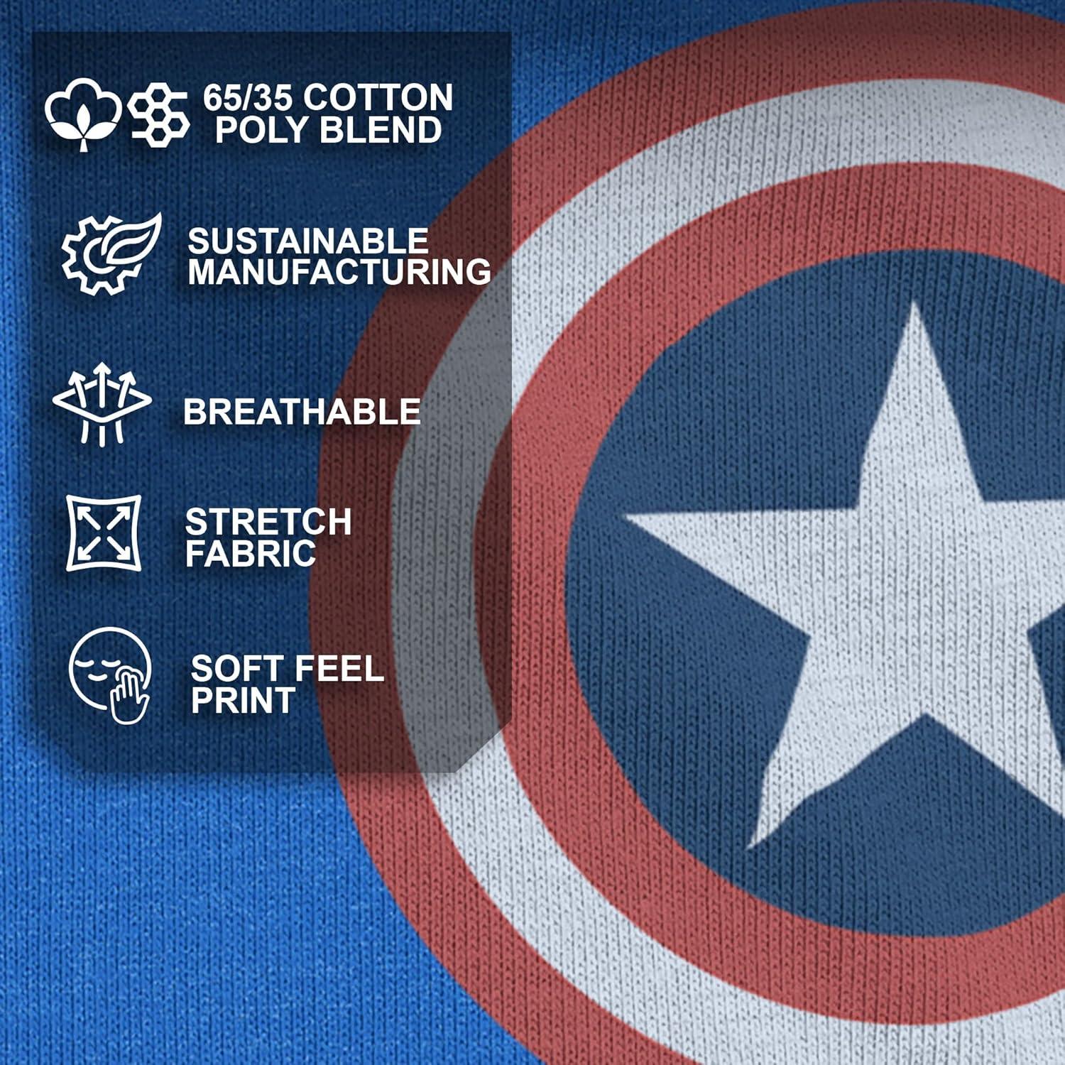 Camiseta de Manga Corta Capitán América Marvel 3X Royal Heather