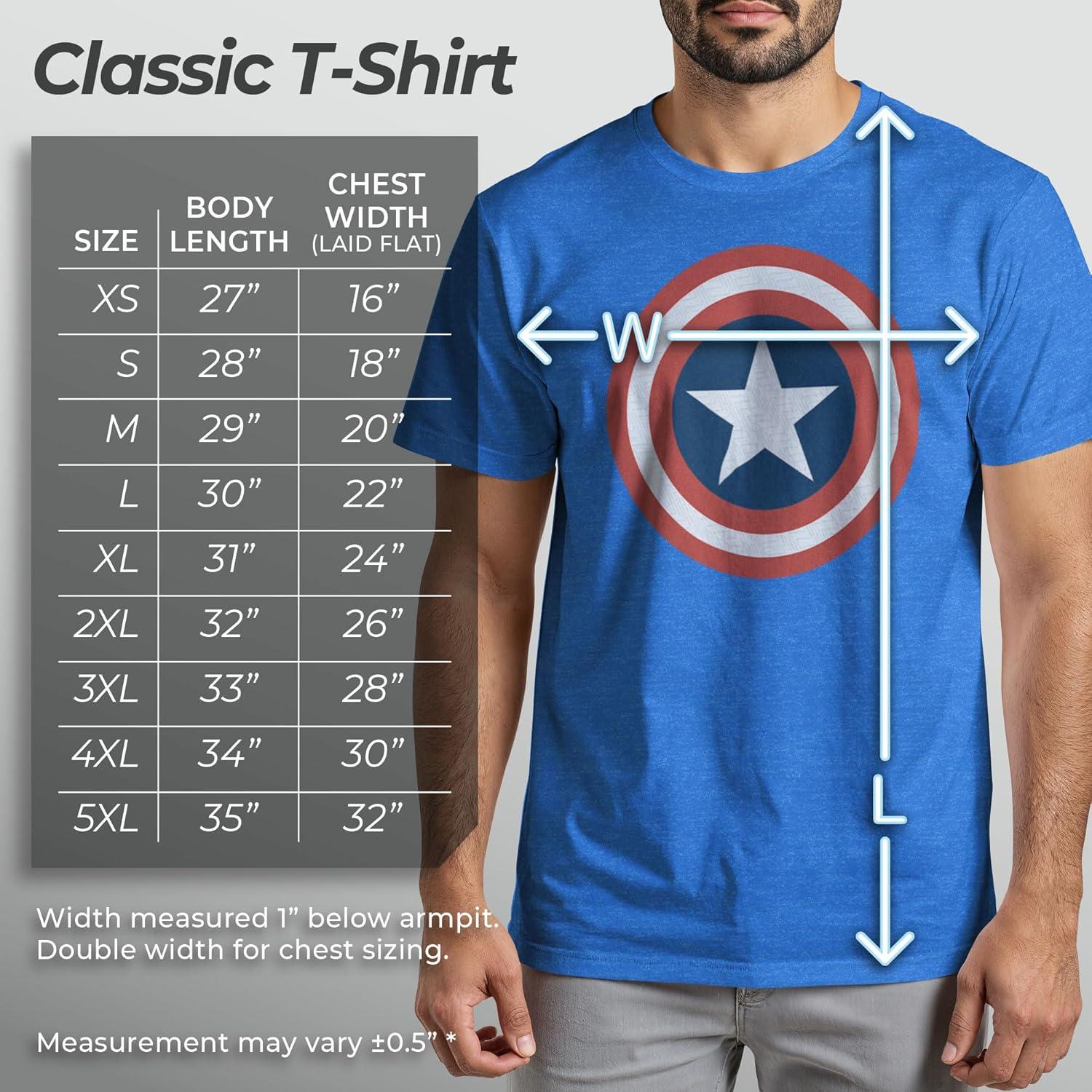Camiseta de Manga Corta Capitán América Marvel 3X Royal Heather