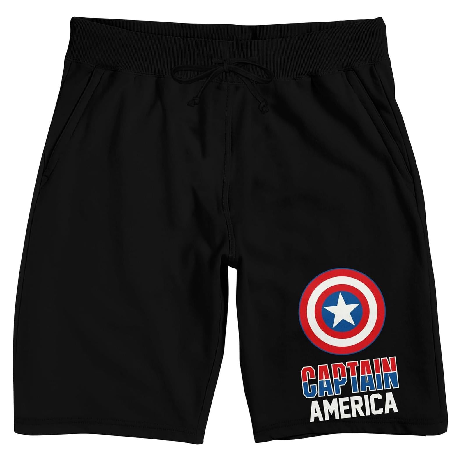 Pijama Corto Negro para Adultos Capitán América Marvel