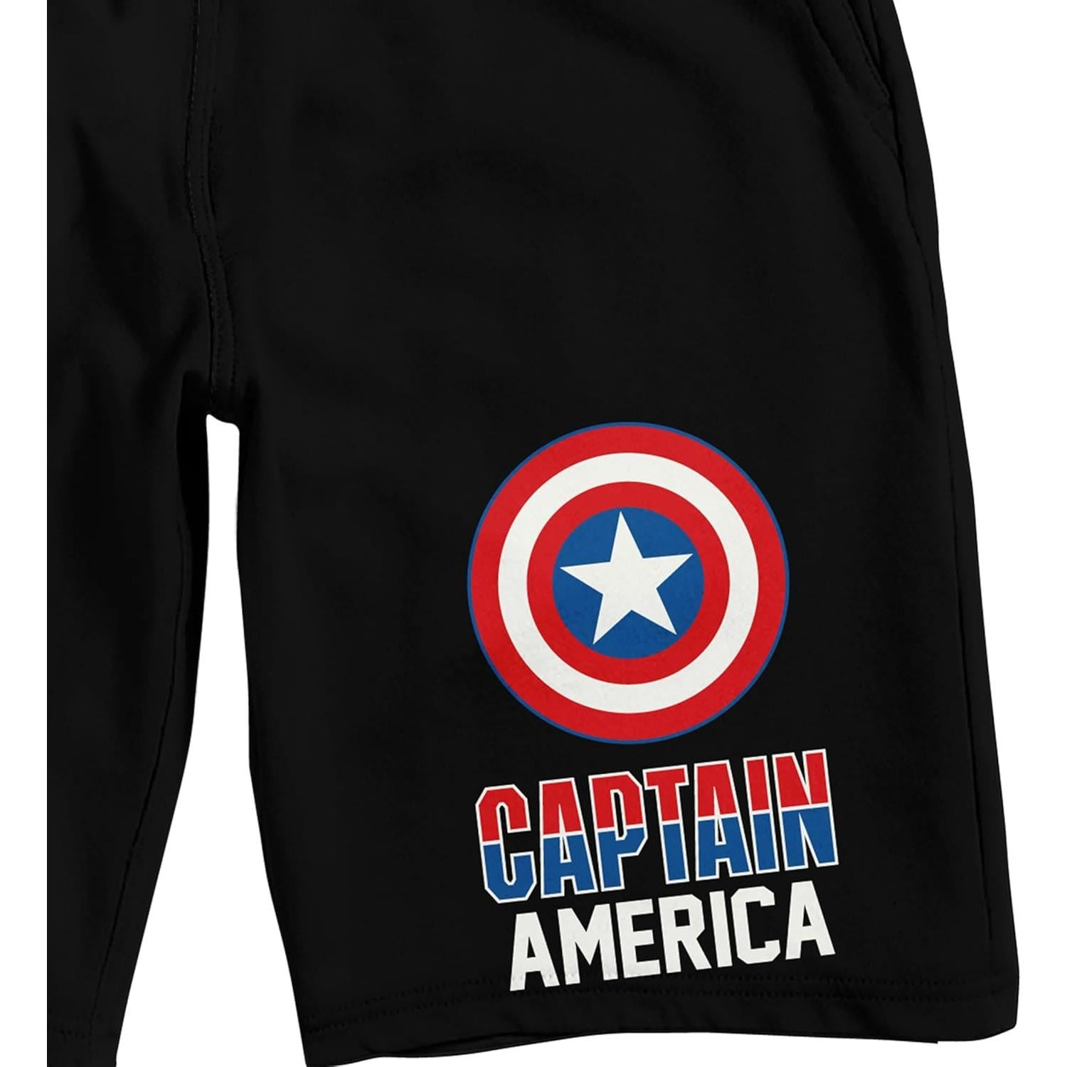 Pijama Corto Negro para Adultos Capitán América Marvel