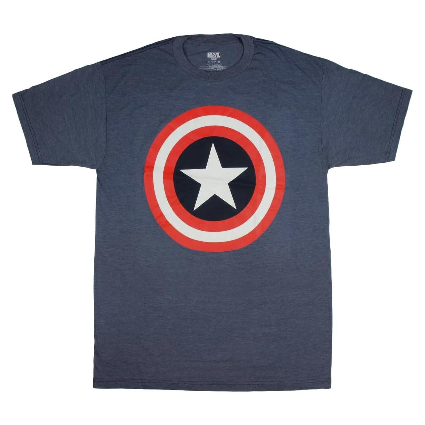 Camiseta Grande y Alta Capitán América Marvel Hombre Azul