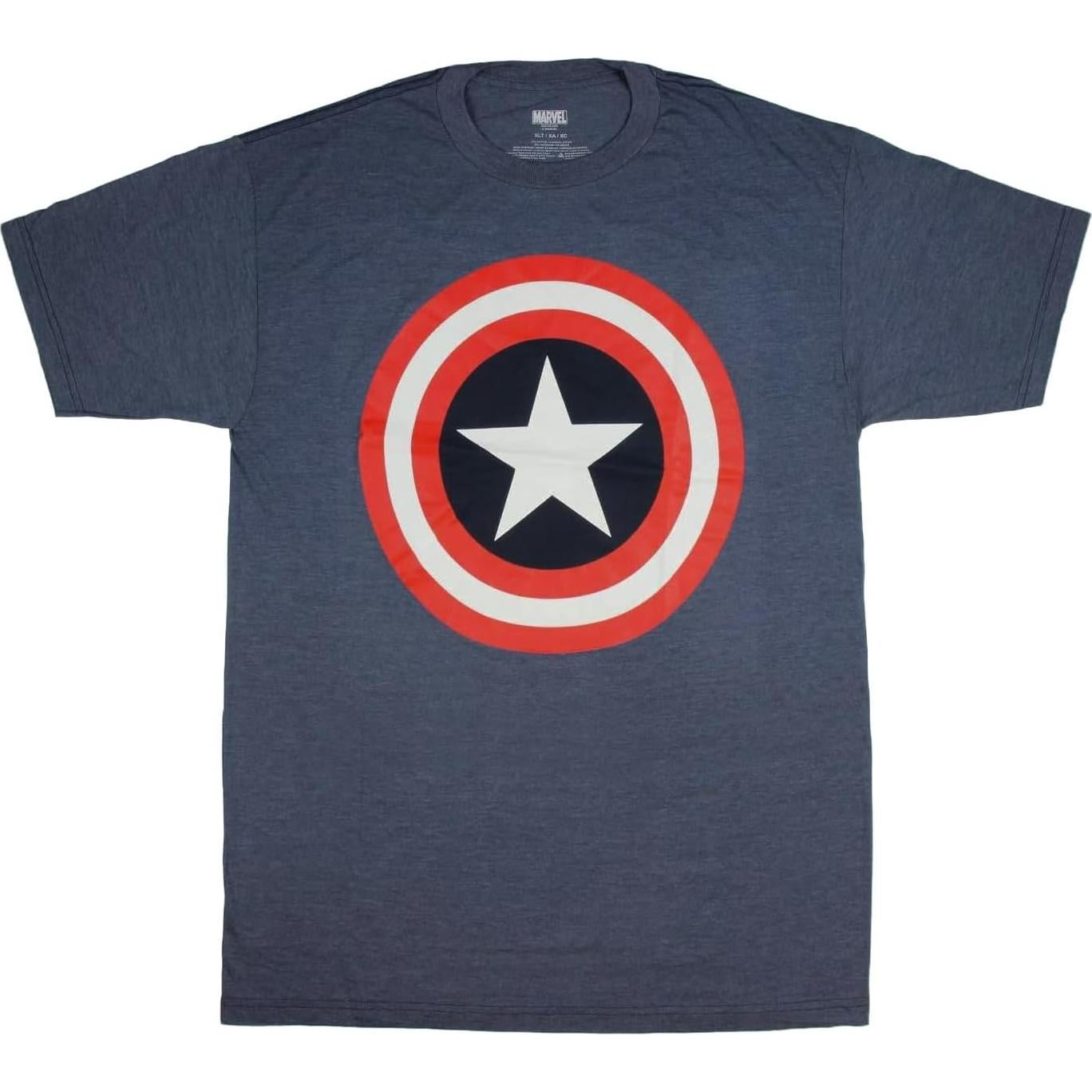 Camiseta Grande y Alta Capitán América Marvel Hombre Azul