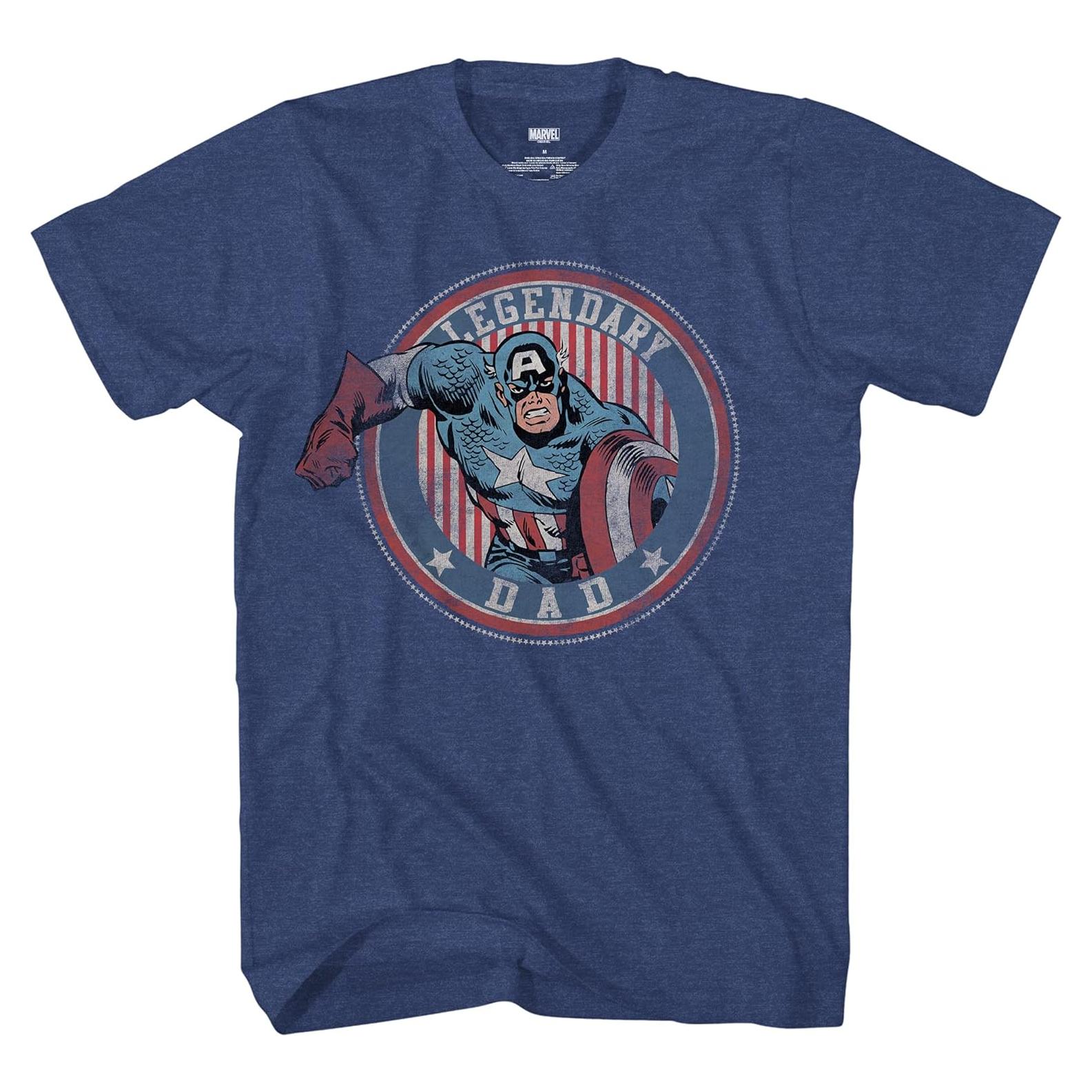 Camiseta de Papá Capitán América Marvel para Adultos XL