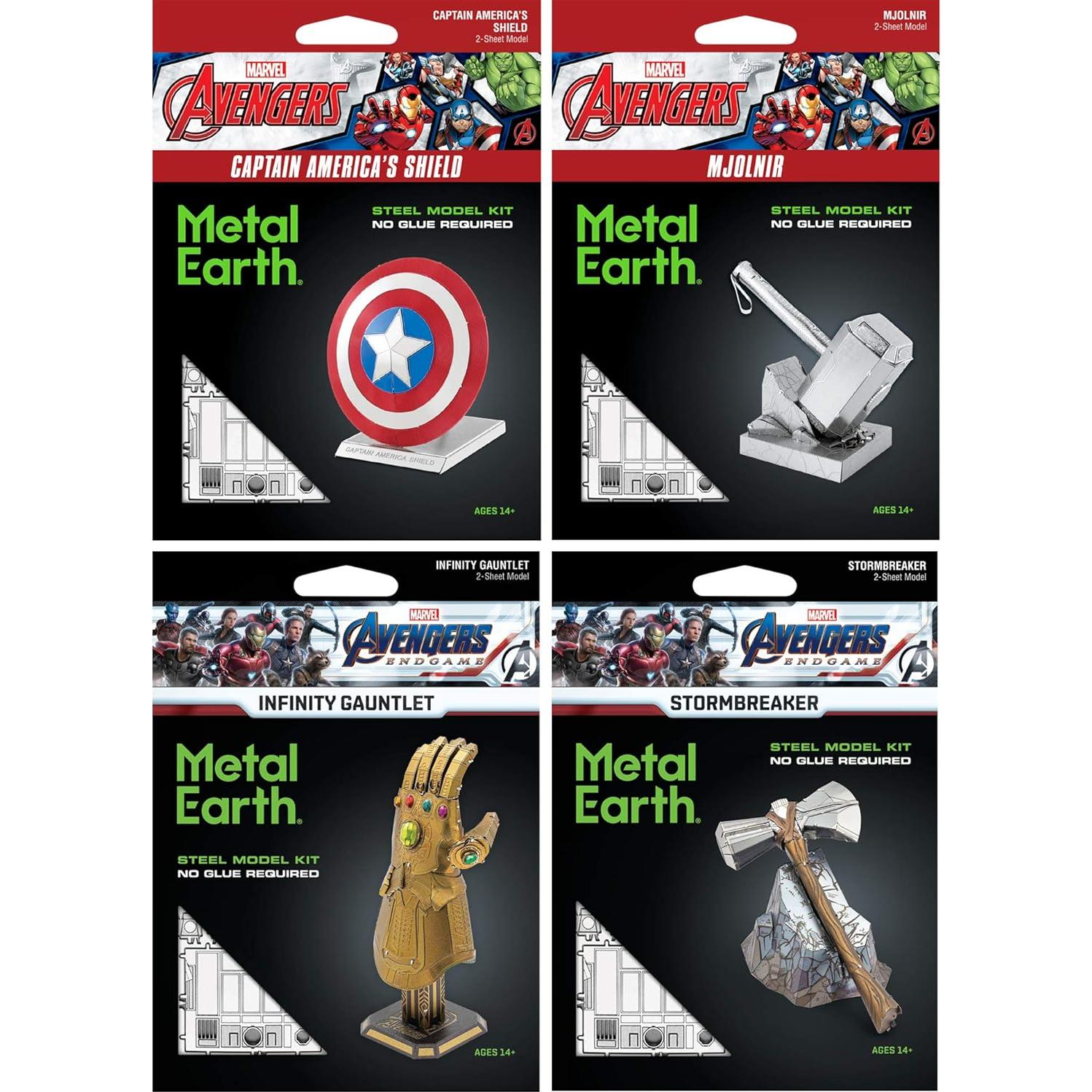 Set de 4 Modelos 3D Metal Marvel Avengers - Metal Earth