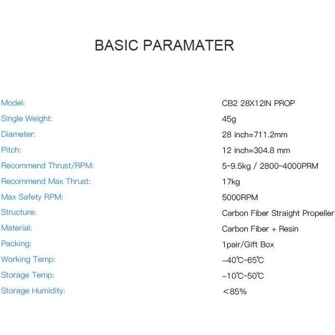 Hélice de Dron MAD COMPONENTS CB2 28x30cm Fibra Carbono