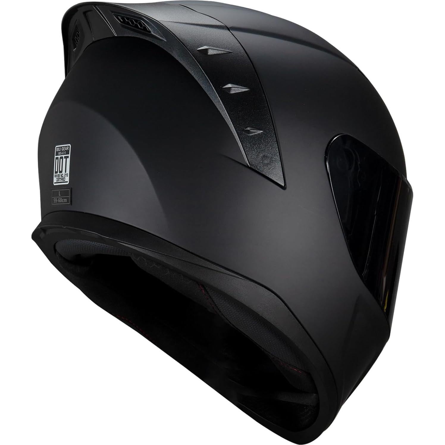 Casco Integral de Motocicleta MXJ Gear MG611 Negro Mate M