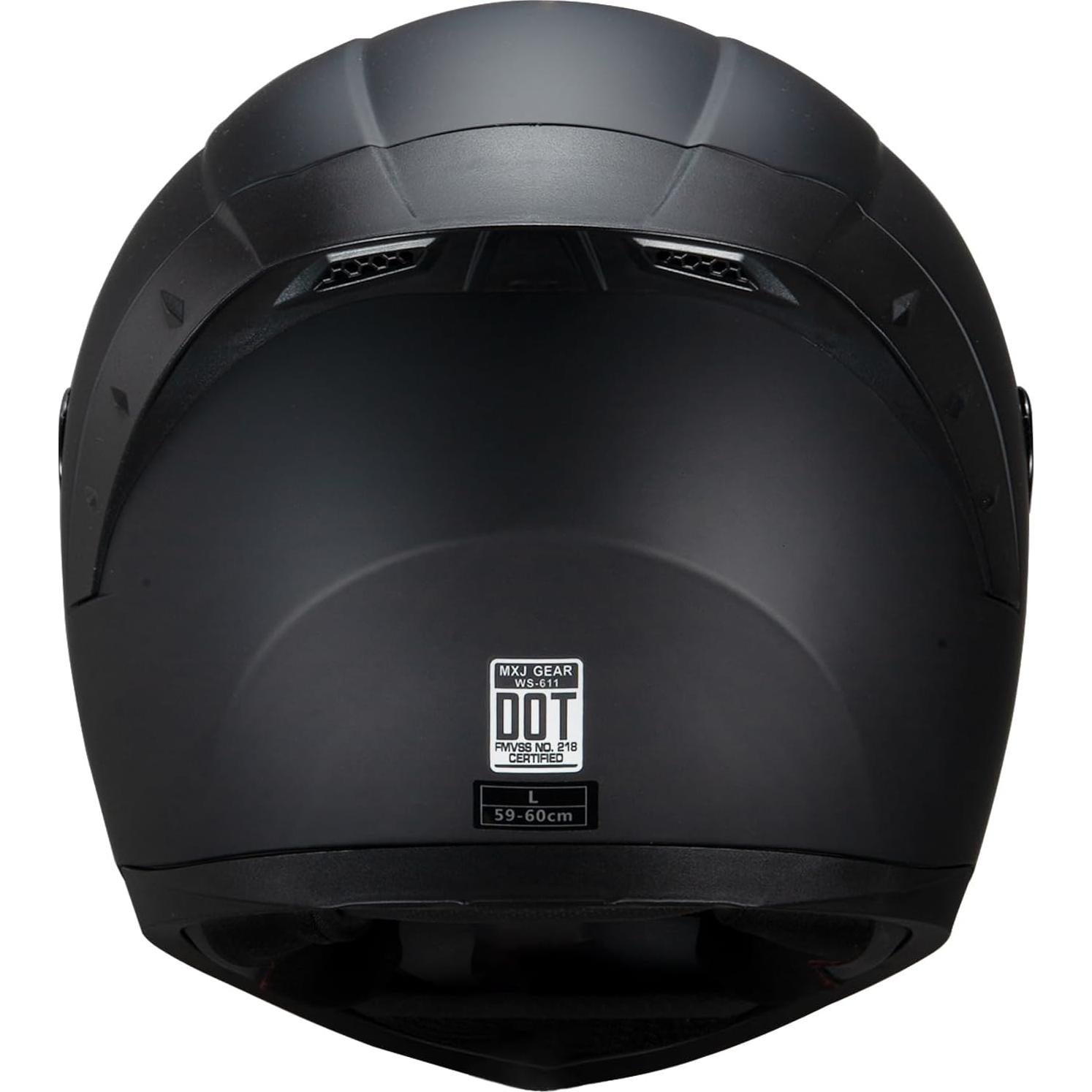 Casco Integral de Motocicleta MXJ Gear MG611 Negro Mate M