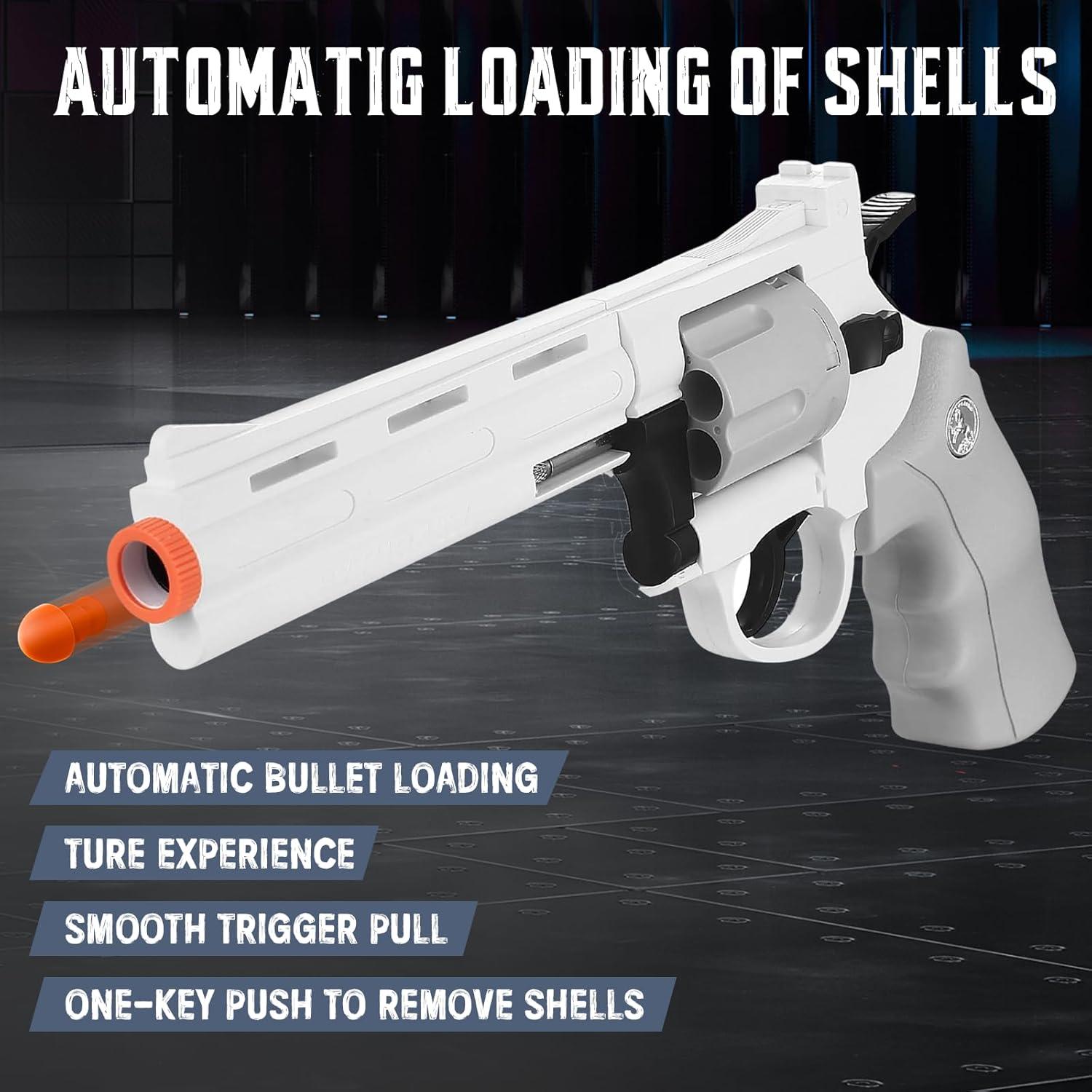 Revolver Juguete Witcrety con 100 Balas Blandas y 18 Cartuchos