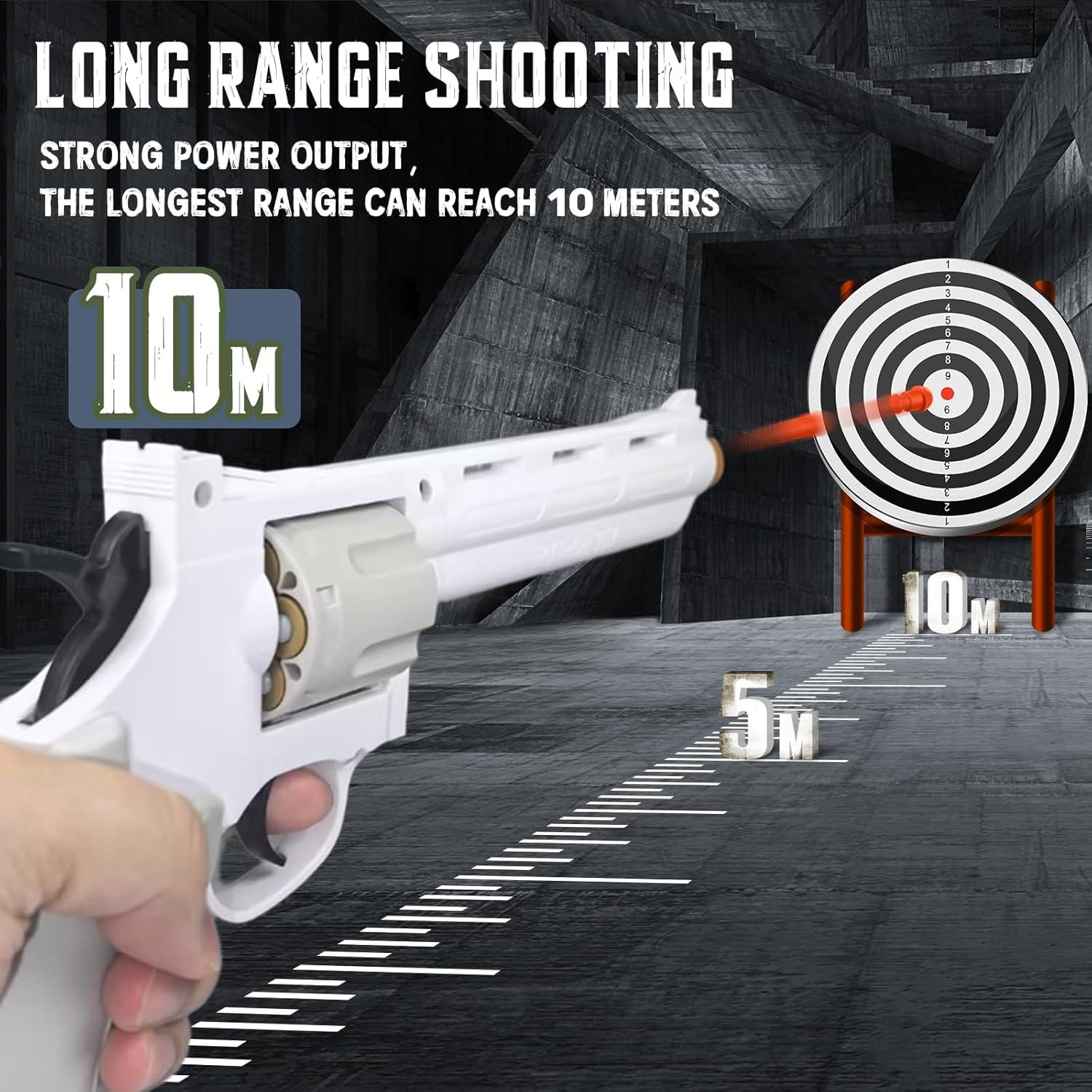 Revolver Juguete Witcrety con 100 Balas Blandas y 18 Cartuchos