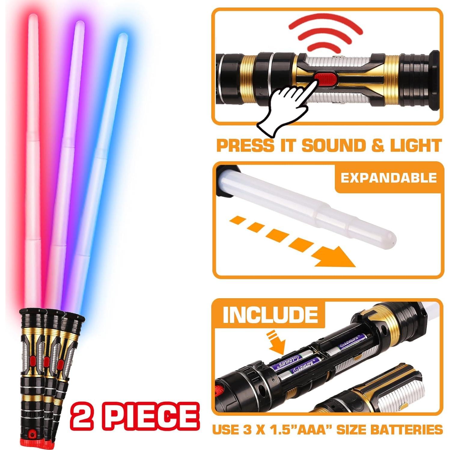 Conjunto de Espadas Iluminadas 2-en-1 Bakatatoyz LED 83 cm