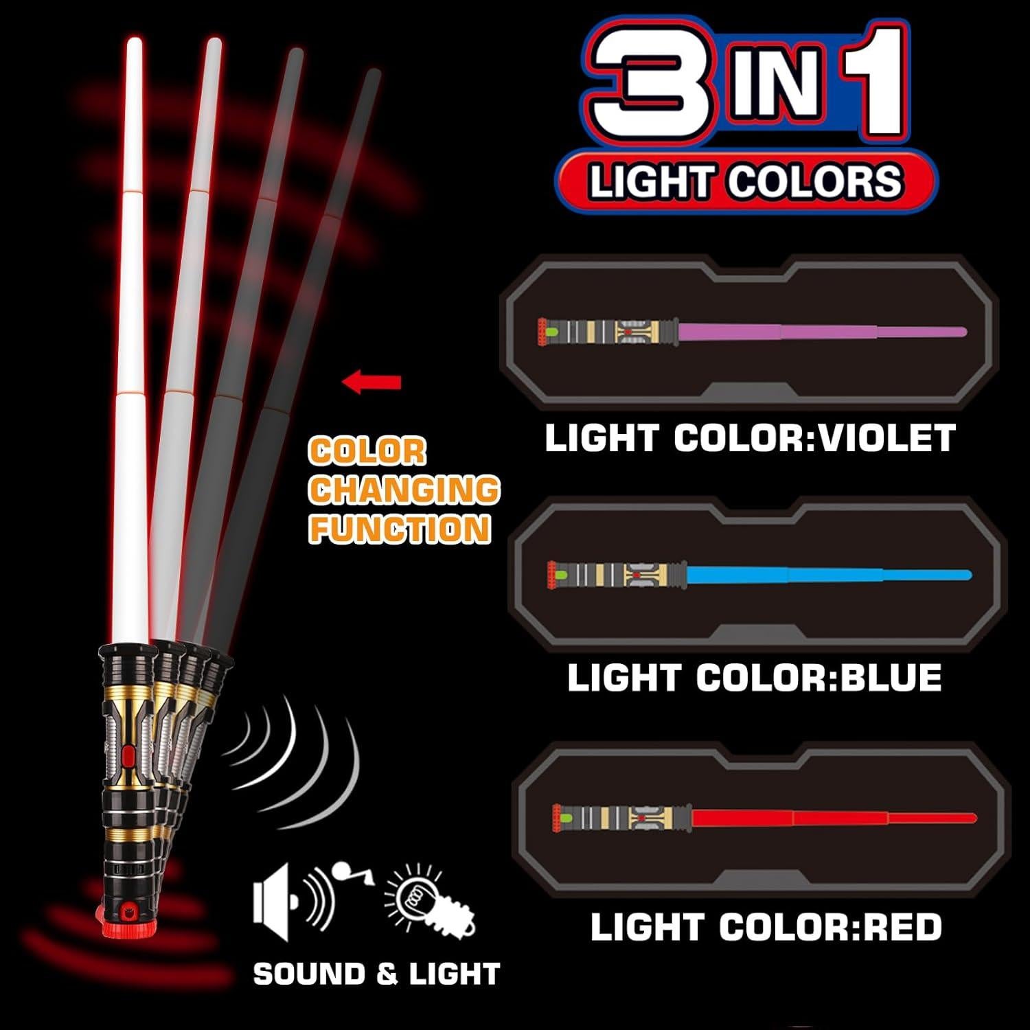 Conjunto de Espadas Iluminadas 2-en-1 Bakatatoyz LED 83 cm