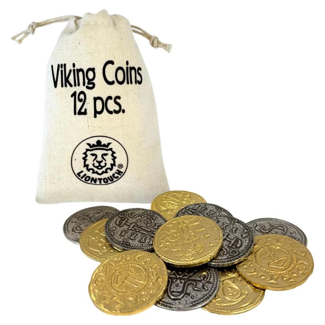 Conjunto de Monedas Vikingas Liontouch - 12 Piezas de Metal