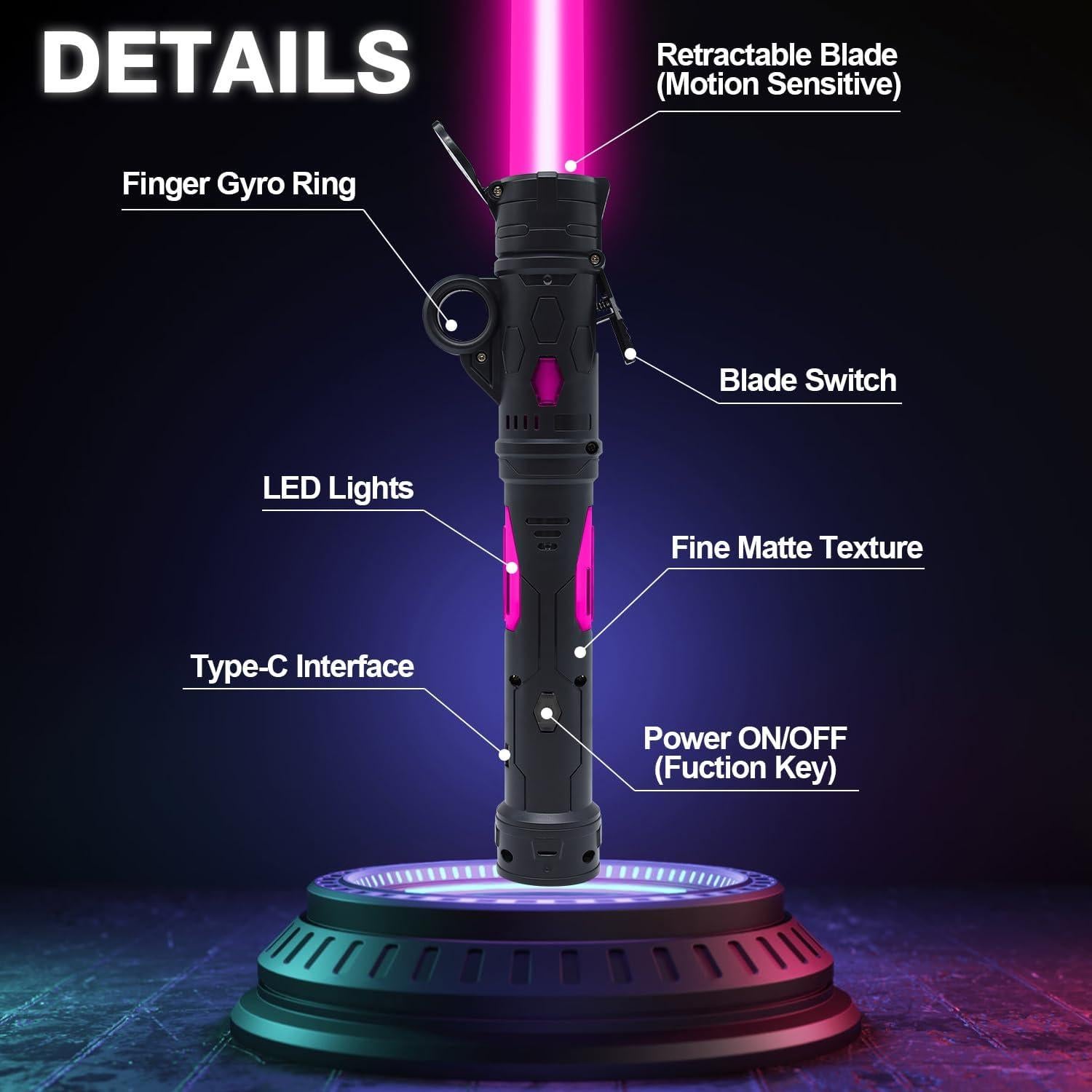 Espadas LED Duales Gianby 2-en-1 con 25 Luces y Sonido