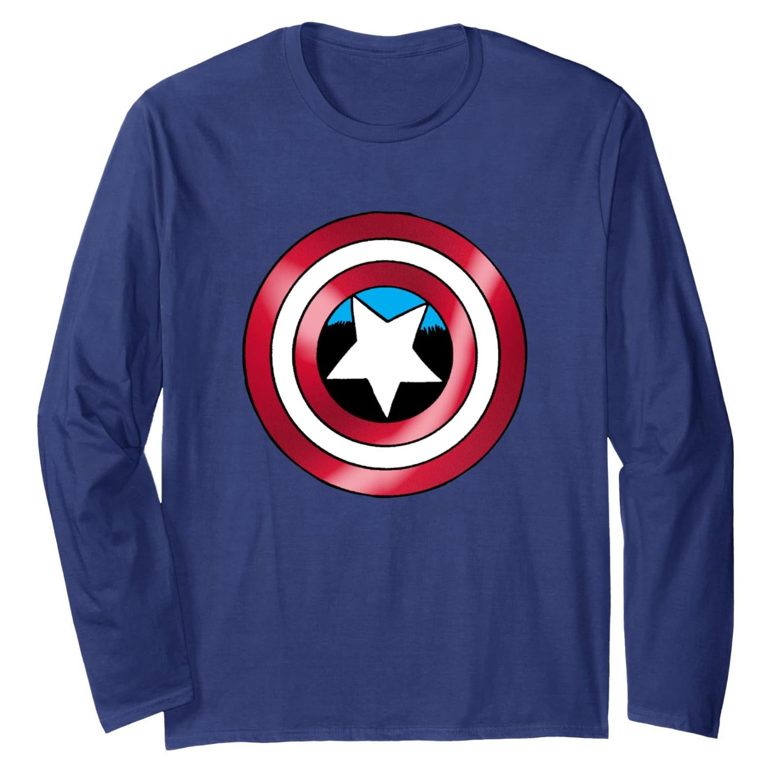 Camiseta Manga Larga Retro Capitán América Marvel Unisex