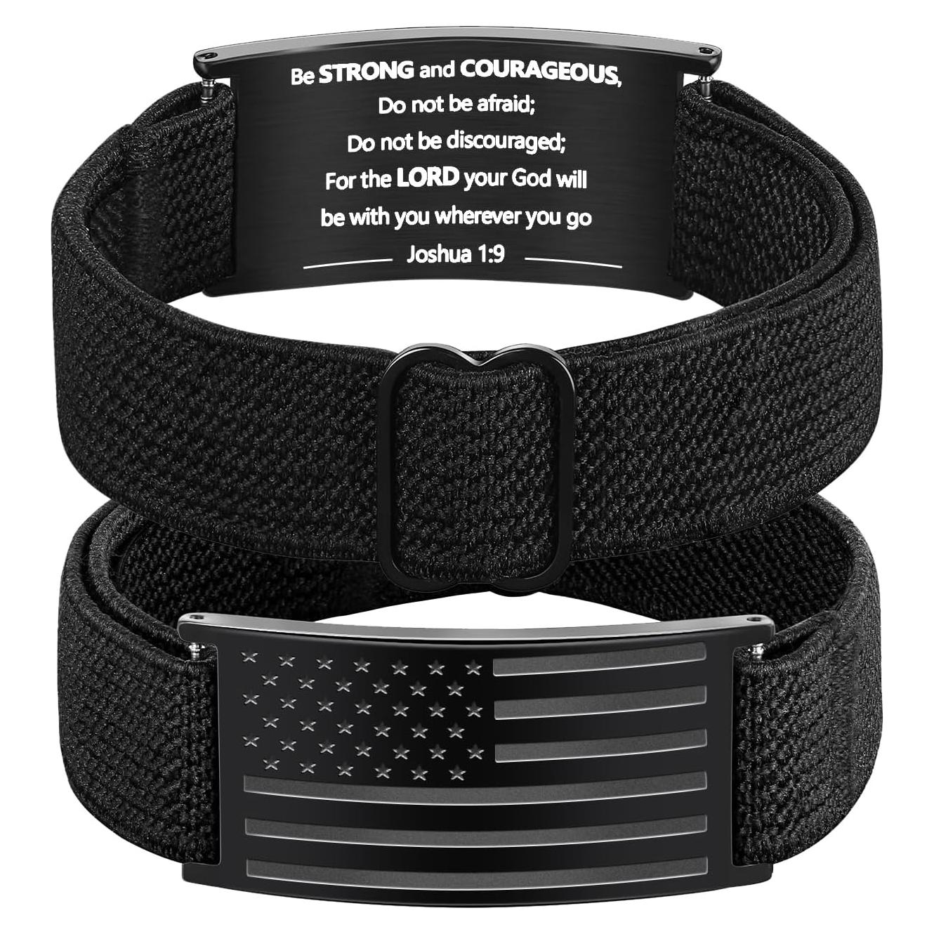 Pulsera Patriótica Ajustable LDOWWGL con Bandera Americana