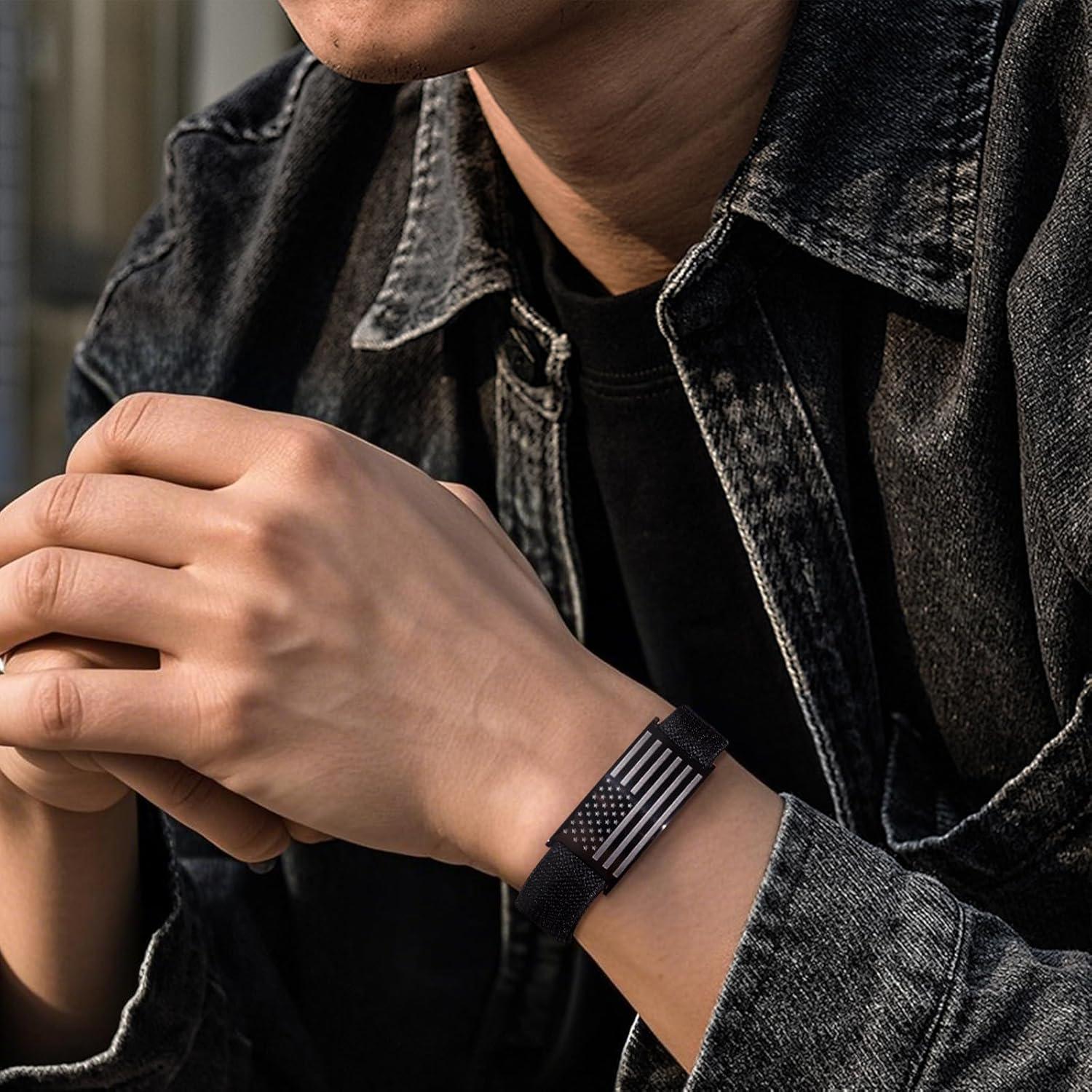 Pulsera Patriótica Ajustable LDOWWGL con Bandera Americana