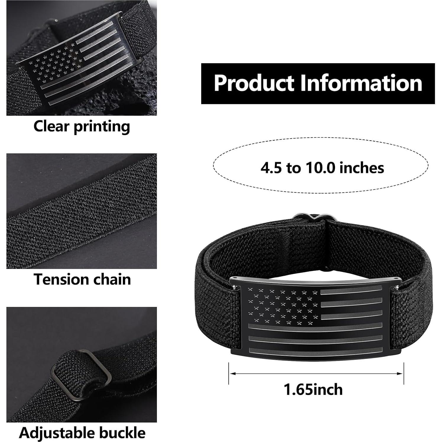 Pulsera Patriótica Ajustable LDOWWGL con Bandera Americana