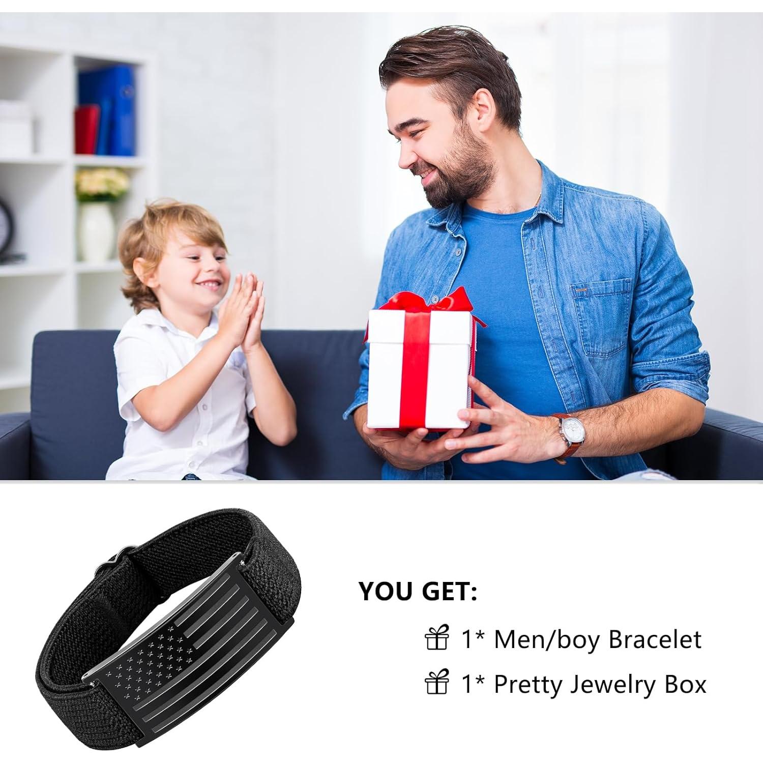 Pulsera Patriótica Ajustable LDOWWGL con Bandera Americana