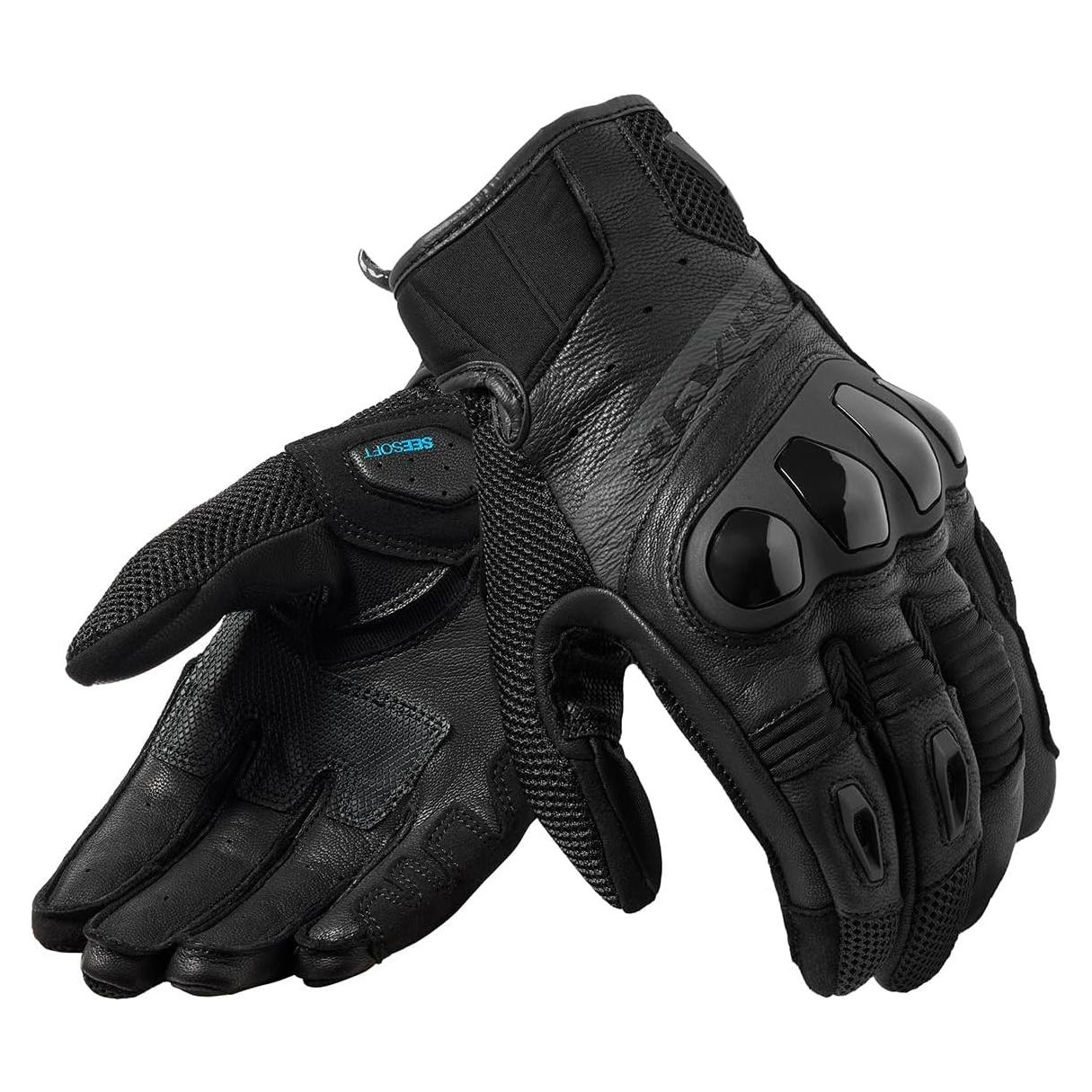 Guantes de Motocicleta REV'IT! Ritmo Hombre Negro 2X-Grande