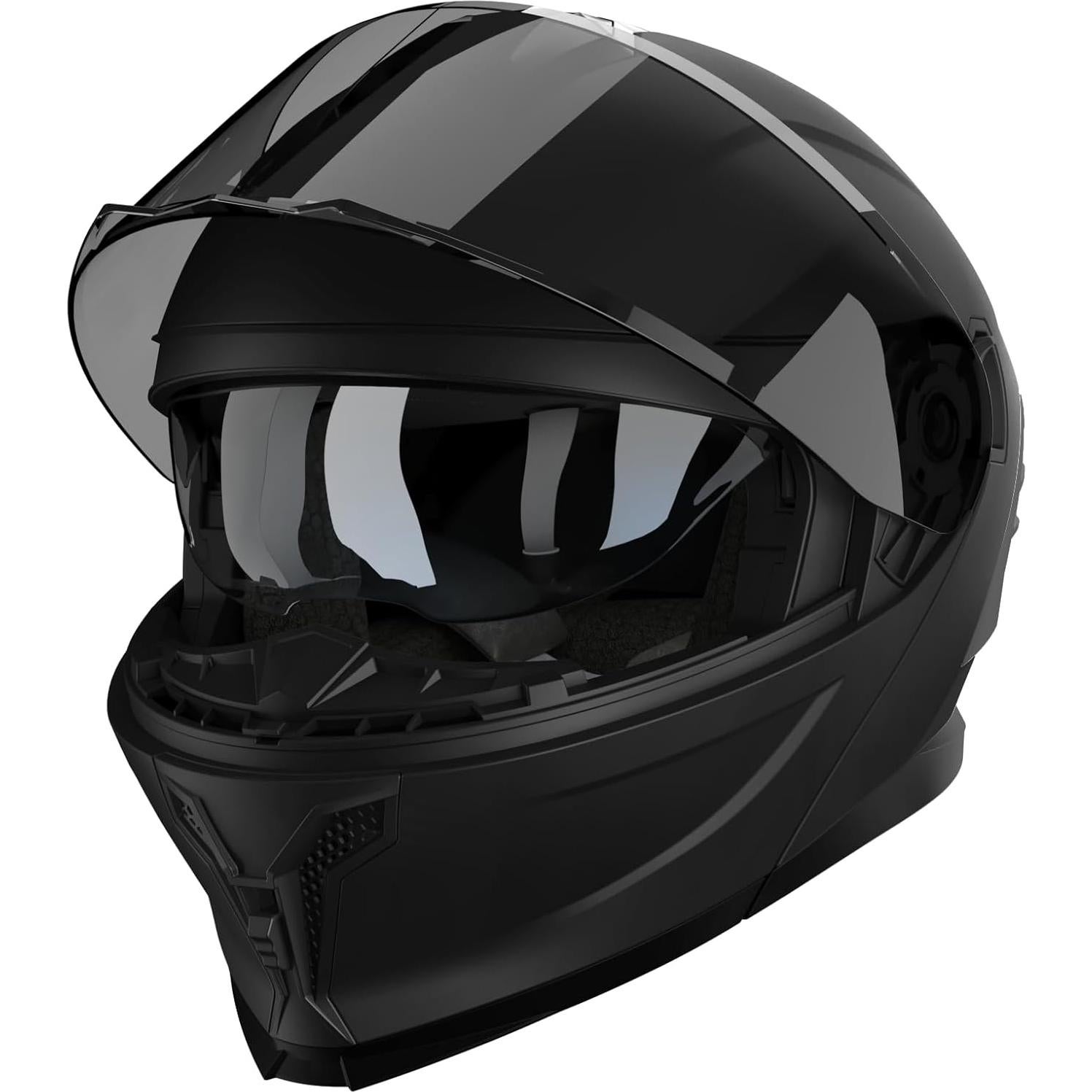 Casco Modular de Motocicleta MXJ Gear JR-815, Negro Mate, L