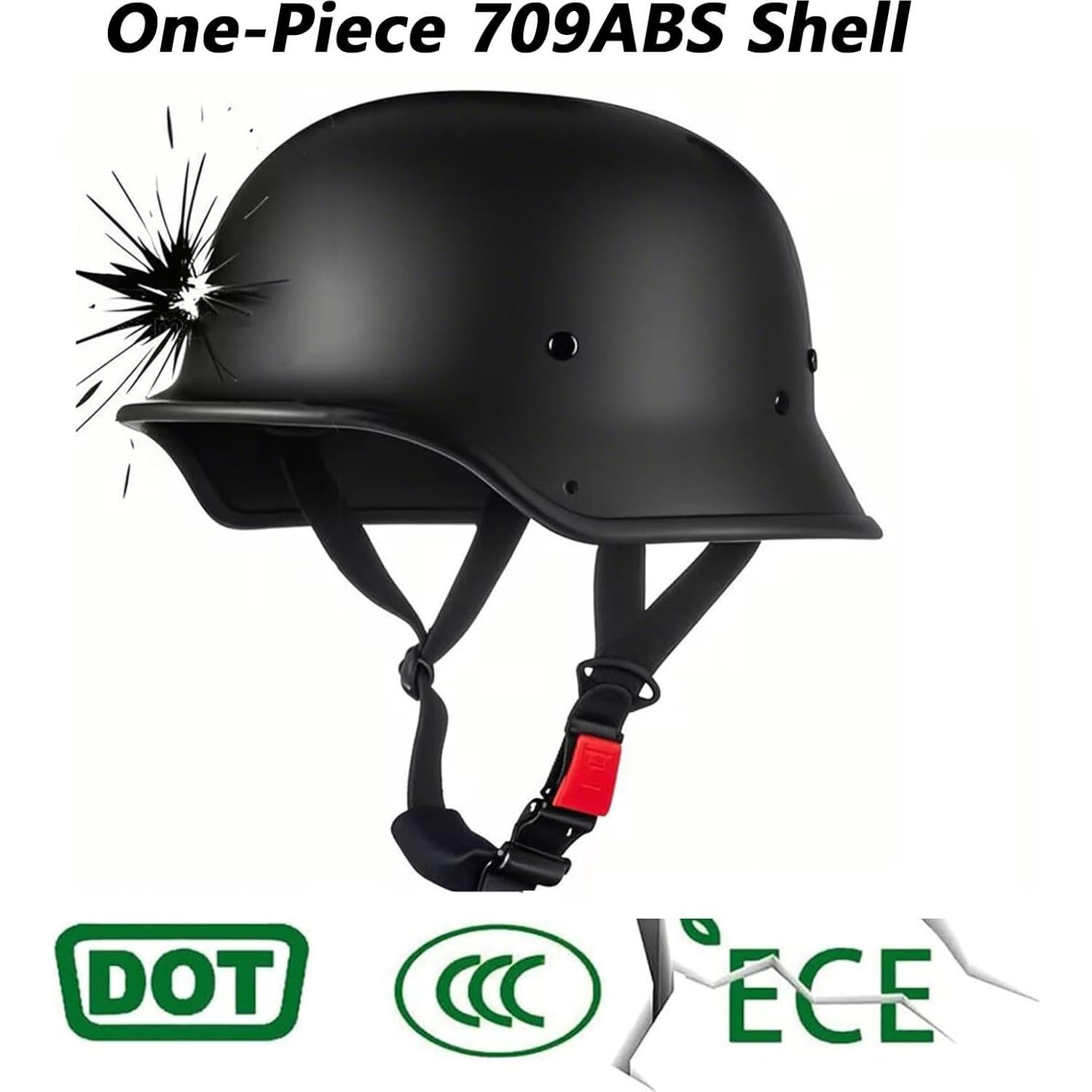 Casco de Motocicleta CHPINGN Grande Negro Aprobado DOT