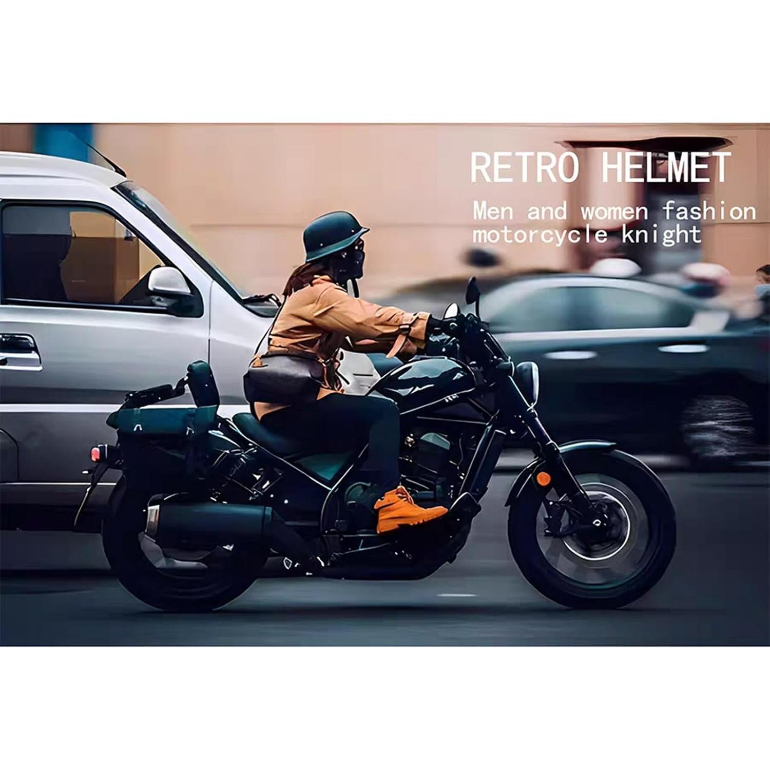 Casco de Motocicleta CHPINGN Grande Negro Aprobado DOT