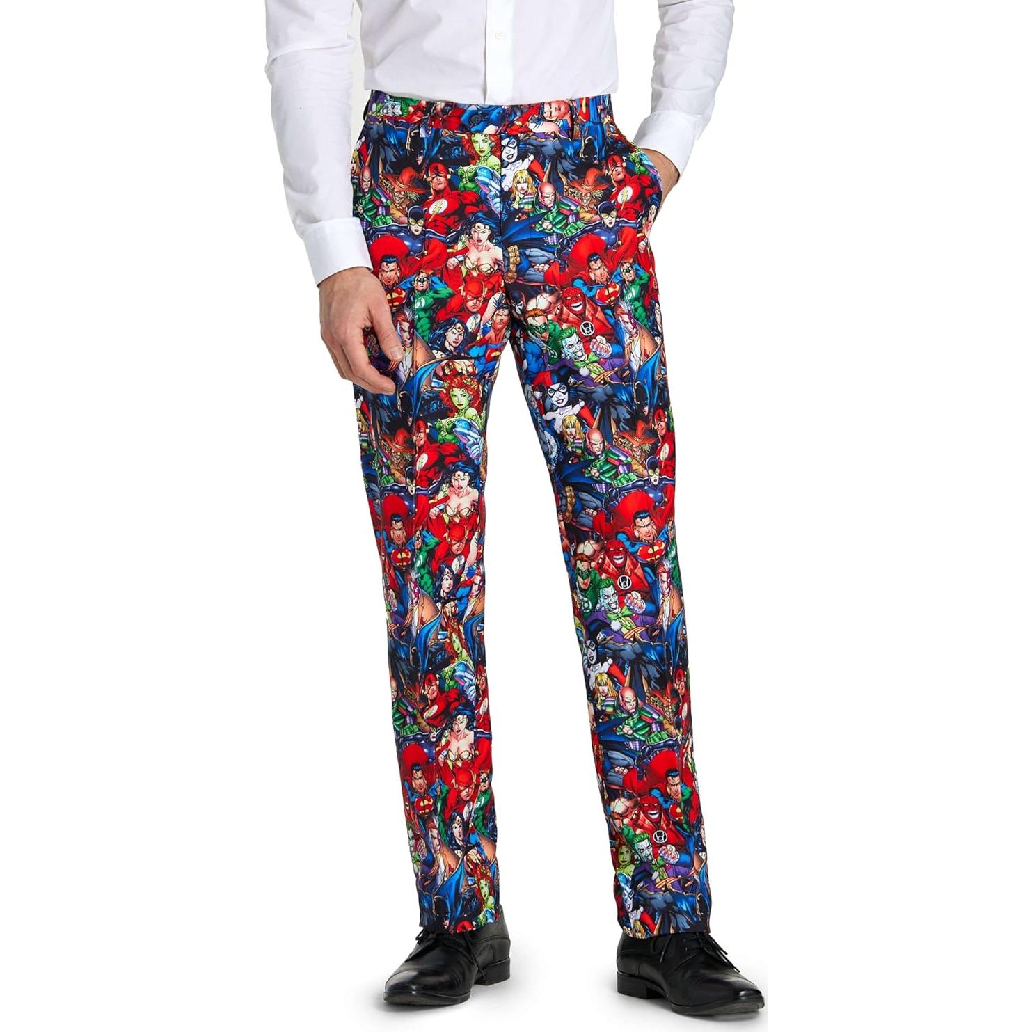 Traje de Héroes de DC Comics OppoSuits para Hombre - Batman, Superman, Mujer Maravilla - Incluye Blazer, Pantalones y Corbata