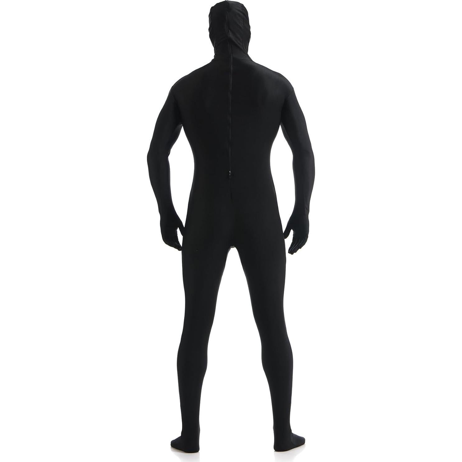 Disfraz Zentai Unisex ATHX Spandex Negro Mediano Halloween