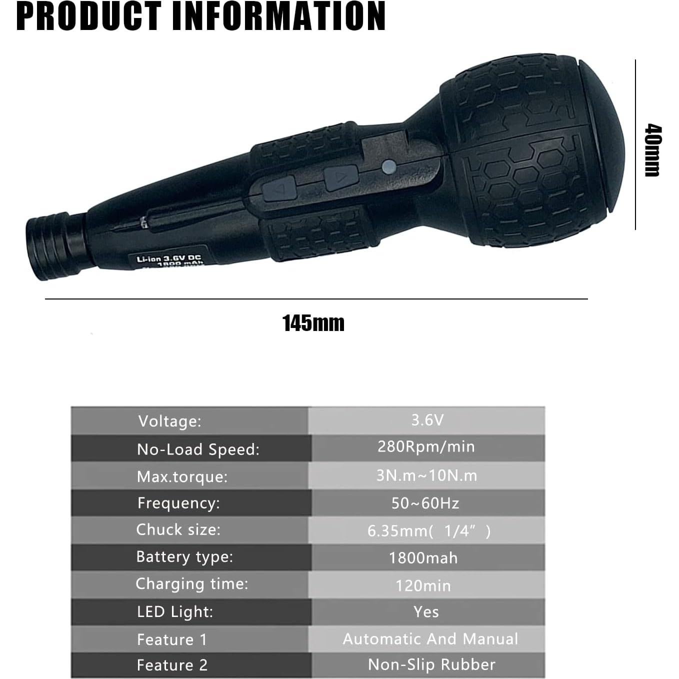Destornillador eléctrico inalámbrico SHENHAOXU 3.6V portátil