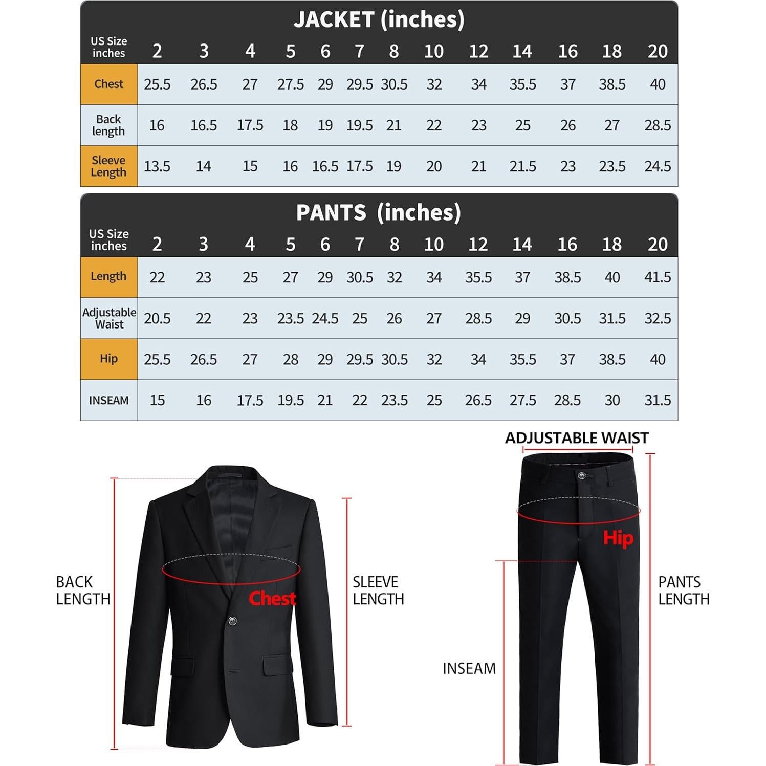 Traje Slim Fit para Niños Negro 5 Pcs - Chaqueta, Pantalones, Chaleco