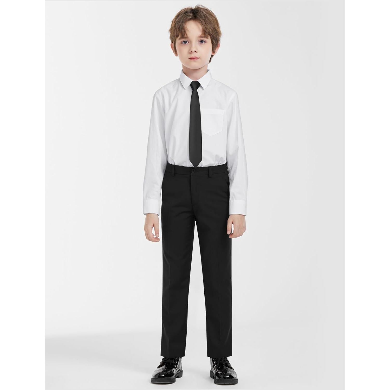 Conjunto de Traje Formal para Niños ELPA - Chaleco Negro, Talla 10