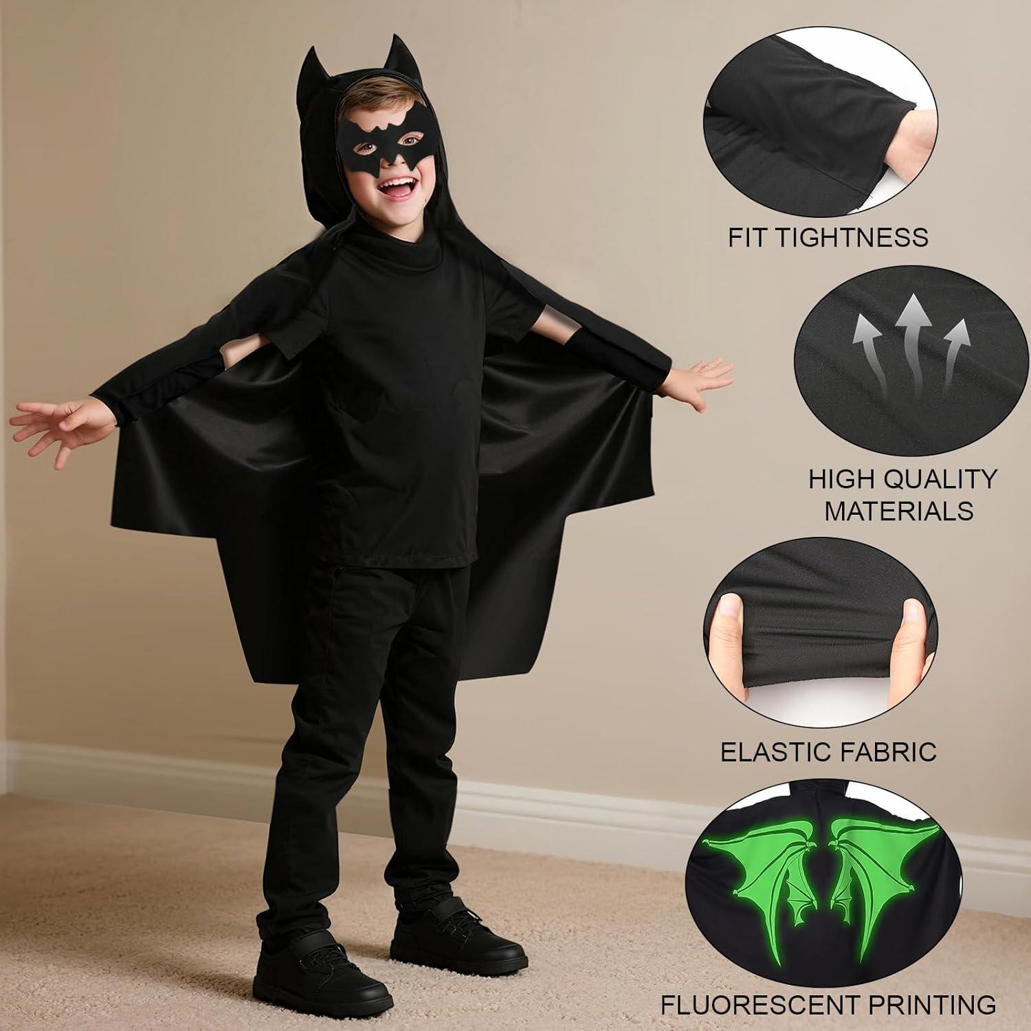 Disfraz de Murciélago Brillante para Niños Latocos - Talla S