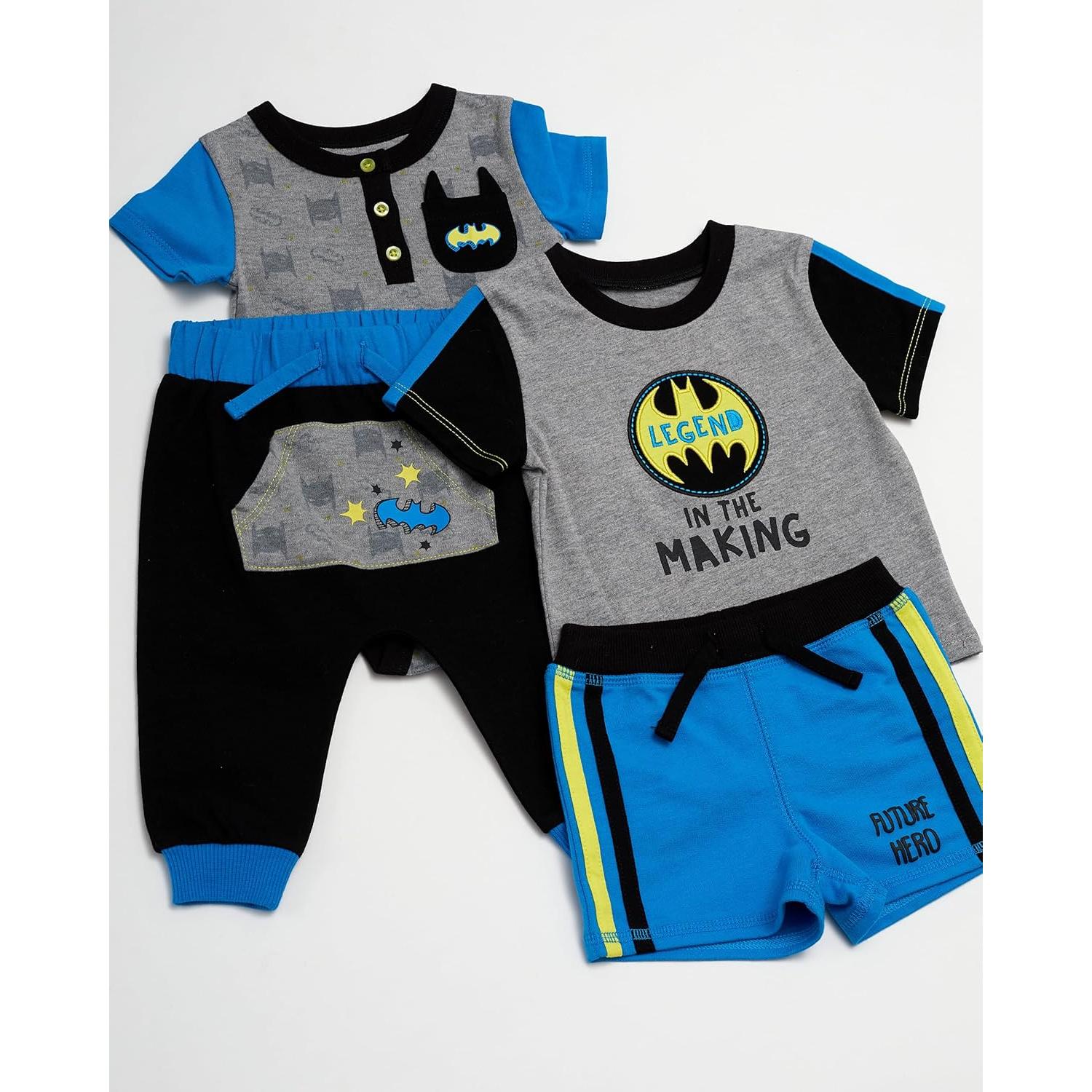 Conjunto de Ropa Batman 4 Piezas para Bebés 18 Meses