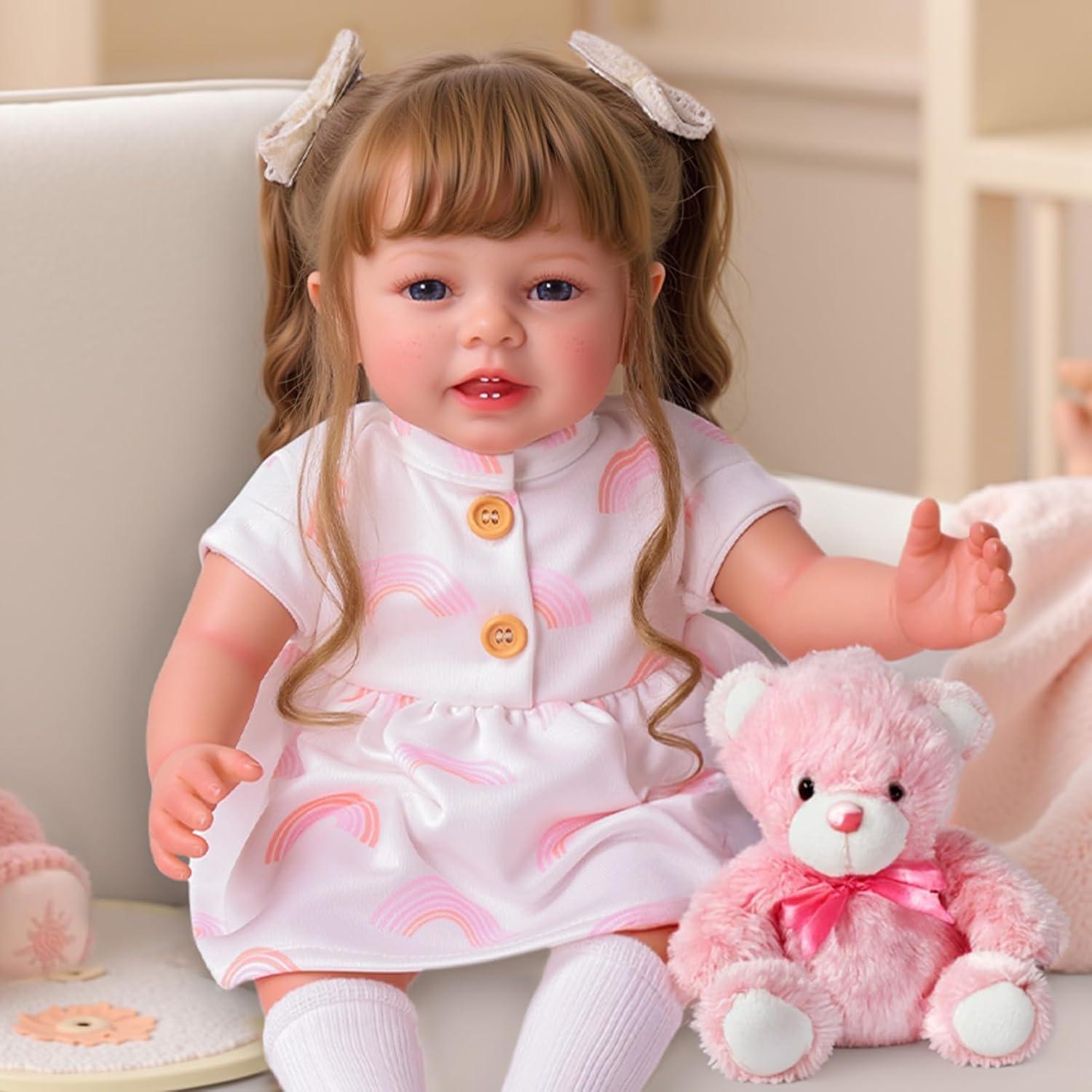 Muñeca Reborn Realista BABESIDE 50.8 cm con Pecas para Niños